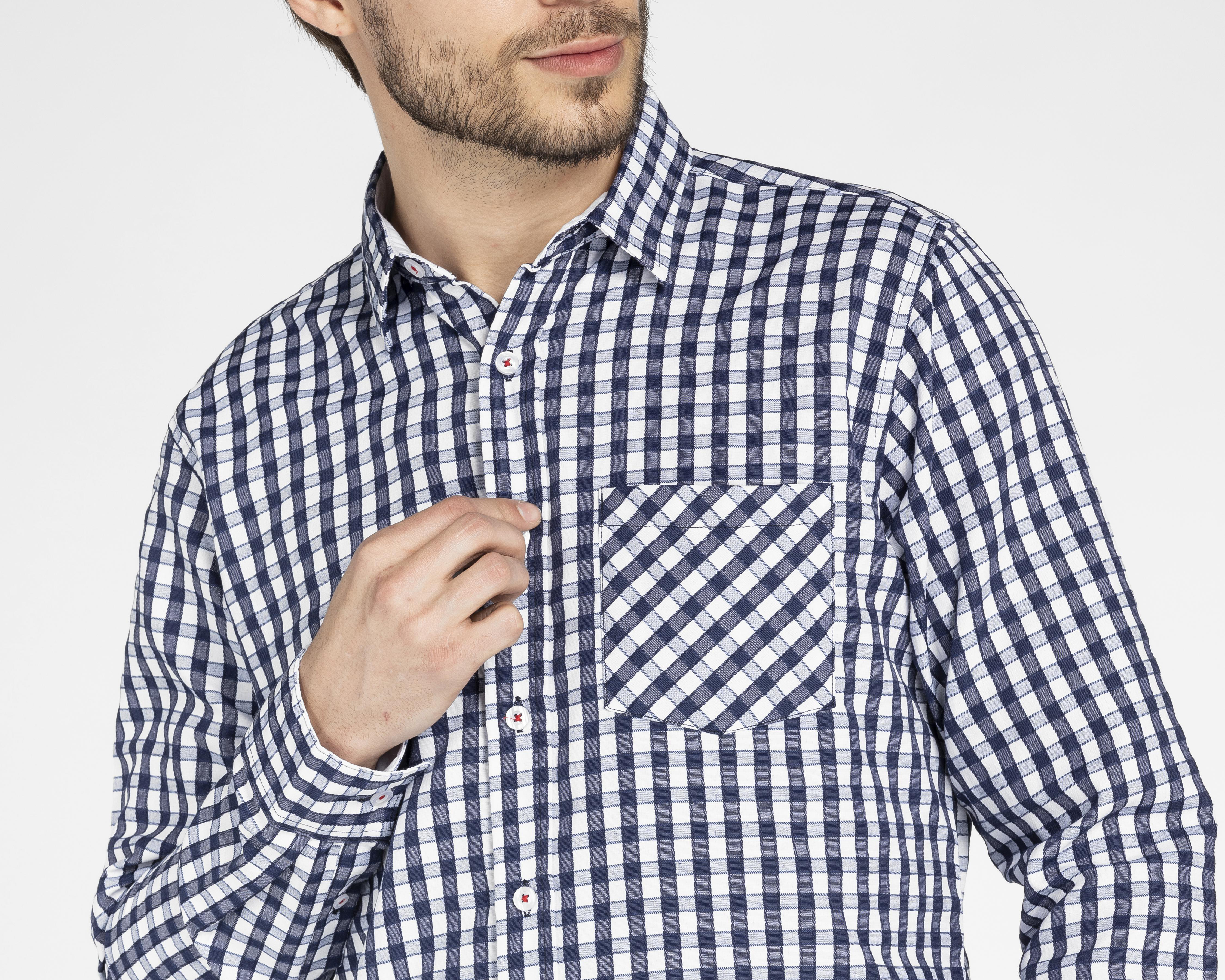 Foto 4 pulgar | Camisa Casual Wall Street Regular Fit a Cuadros