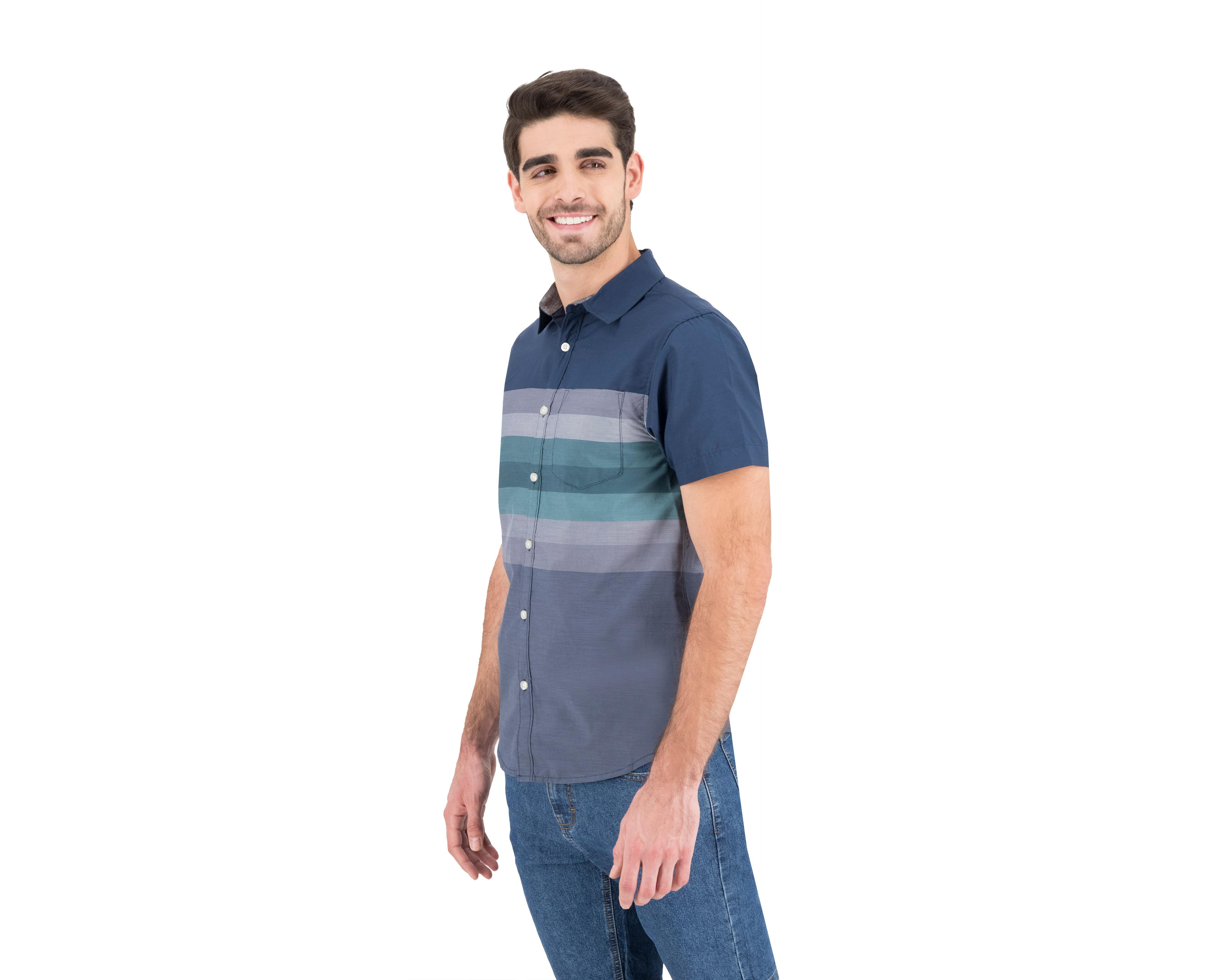 Foto 2 pulgar | Camisa de Moda Refill Regular Fit a Rayas