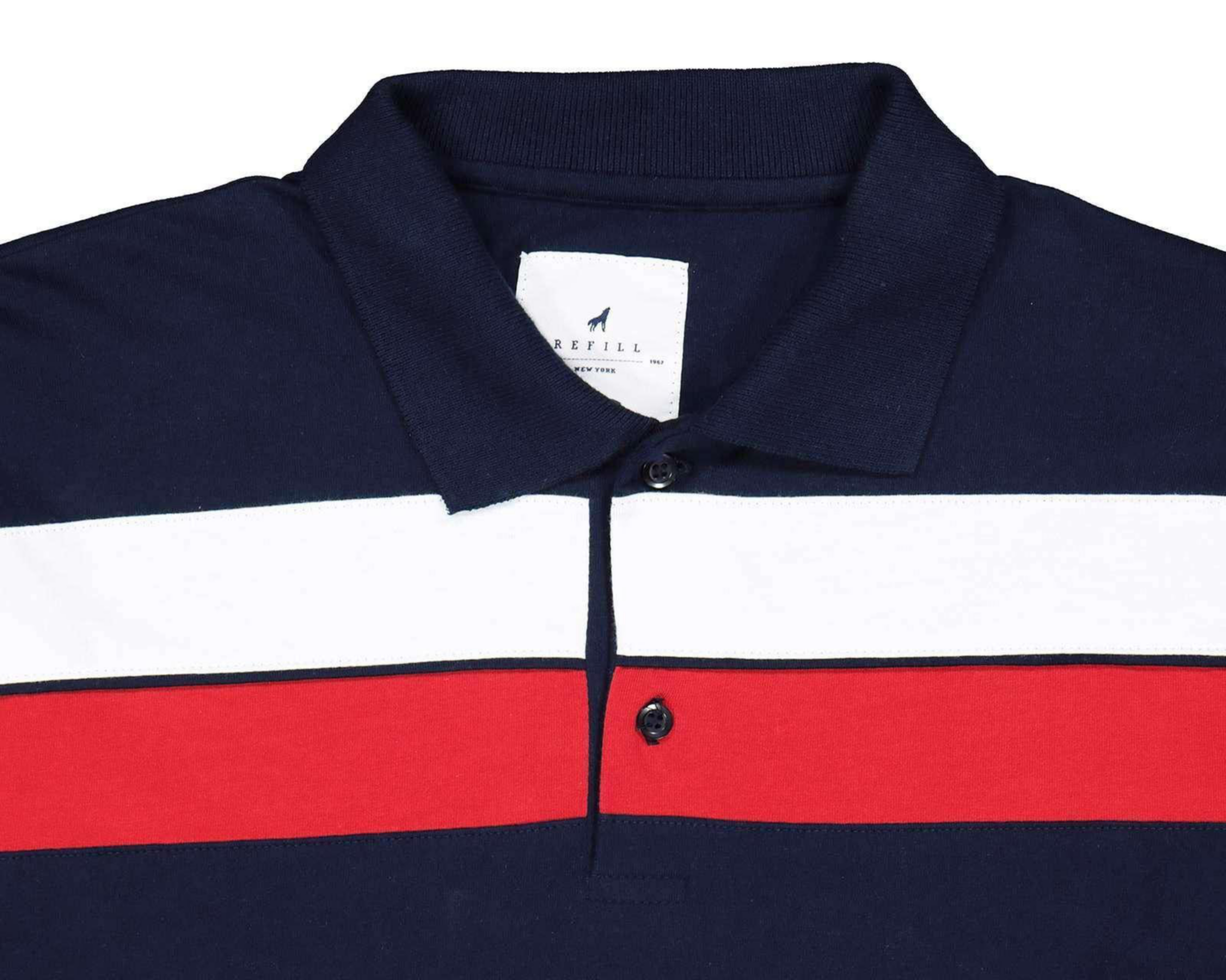 Foto 7 pulgar | Playera tipo Polo Azul marca Refill para Hombre