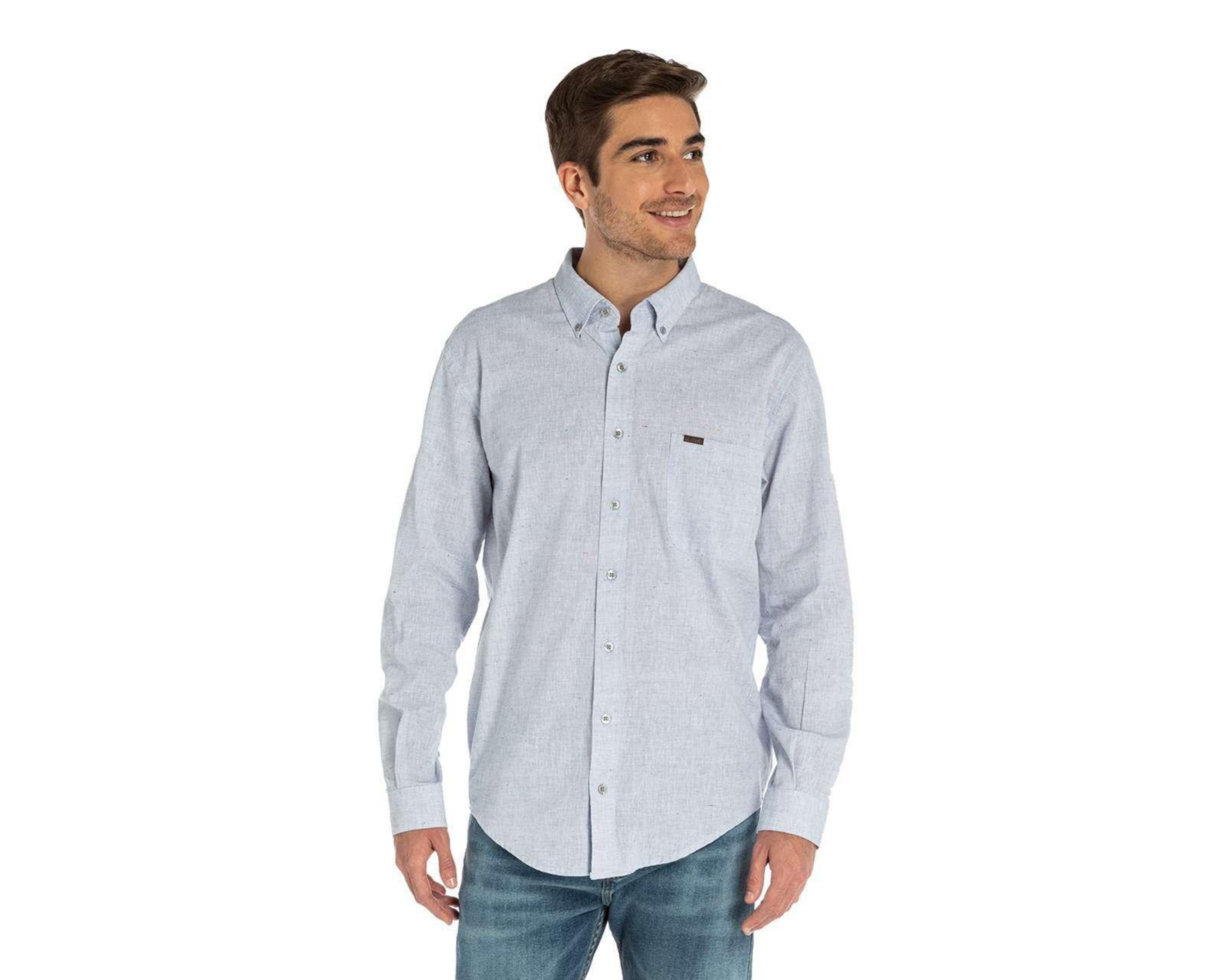 camisa manga larga gris