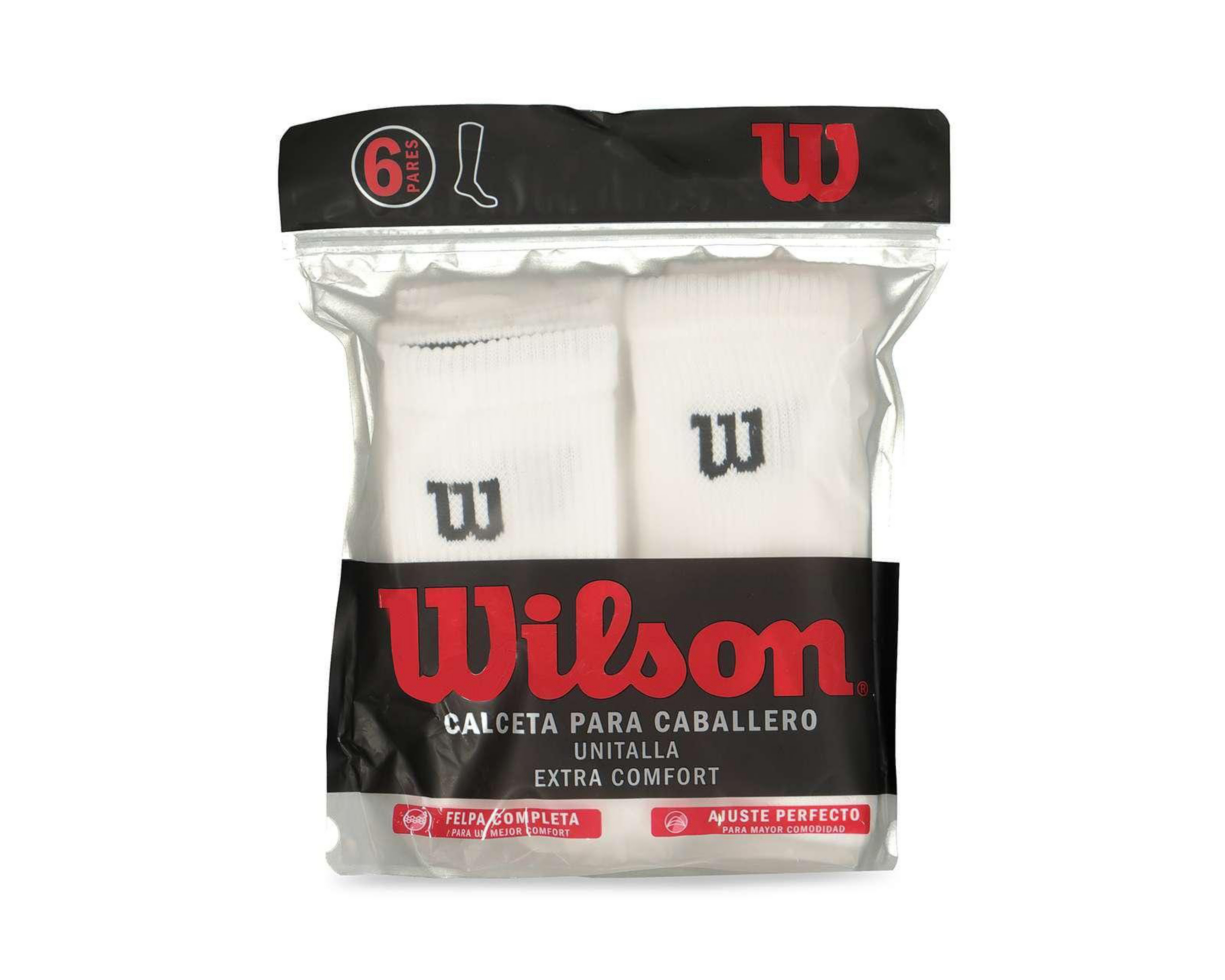 Foto 4 pulgar | Calcetas Largas Wilson para Hombre 6 Pares