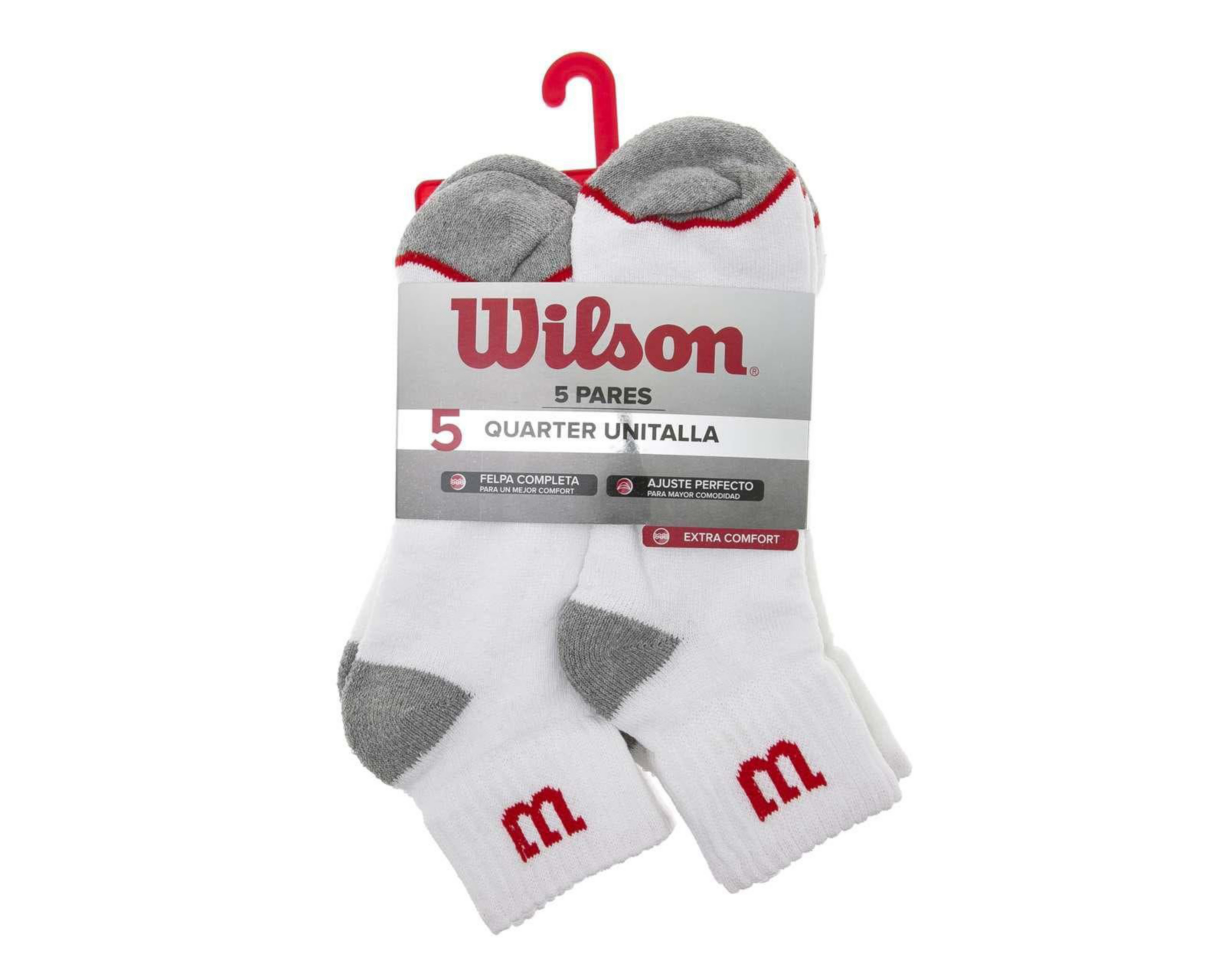 Foto 4 pulgar | Calcetas Cortas Wilson para Hombre 5 Pares