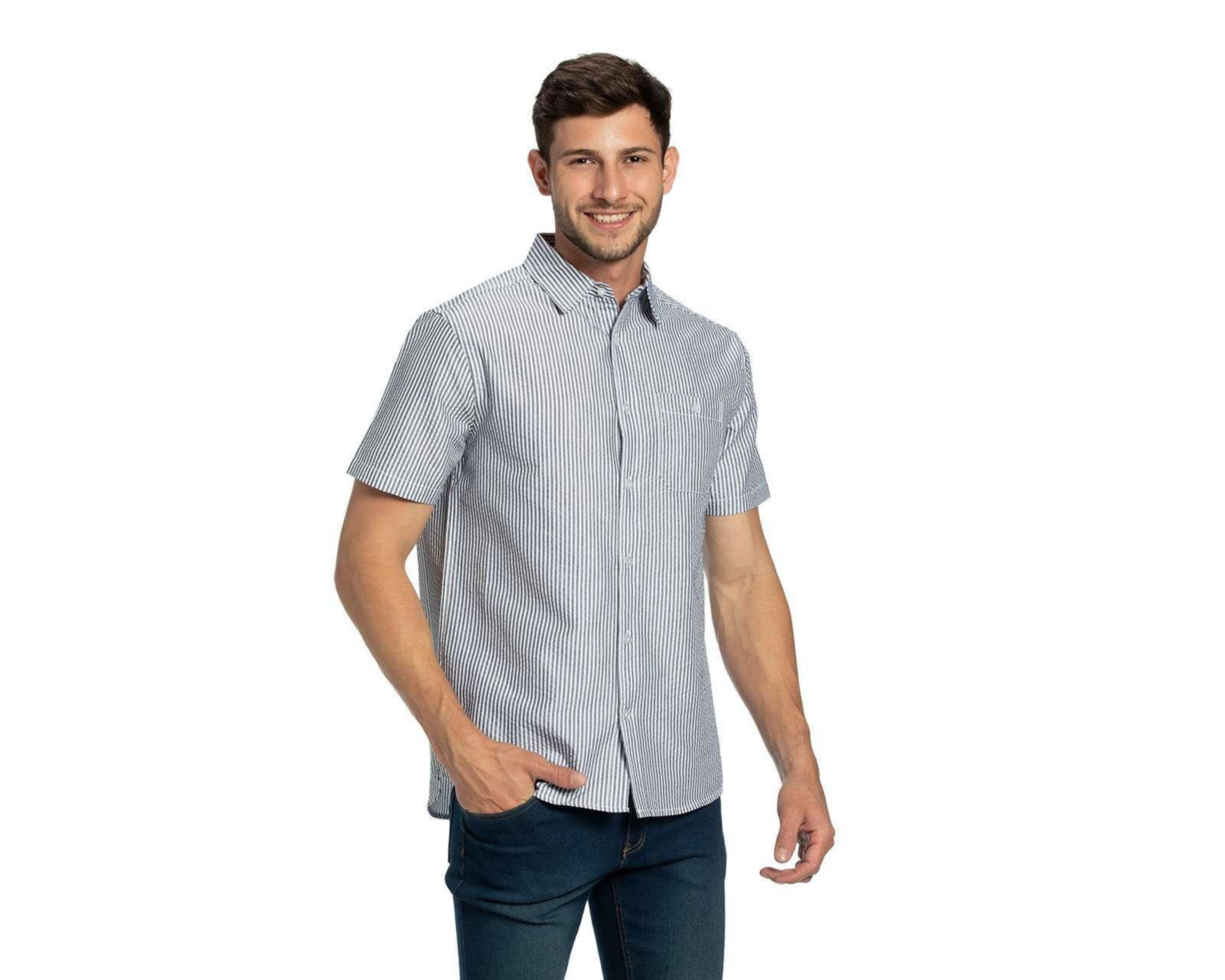 Camisa Casual Porto Sur Regular Fit a Rayas