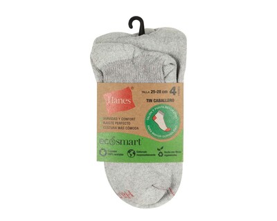 Foto 3 | Calcetas Deportivas Cortas Hanes para Hombre 4 Pares