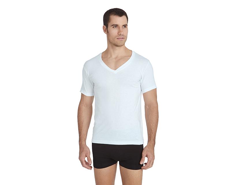 camisa cuello v hombre