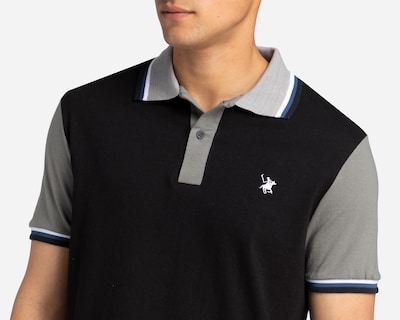 Foto 3 | Playera Polo York Team Polo Club Negra con Gris para Hombre