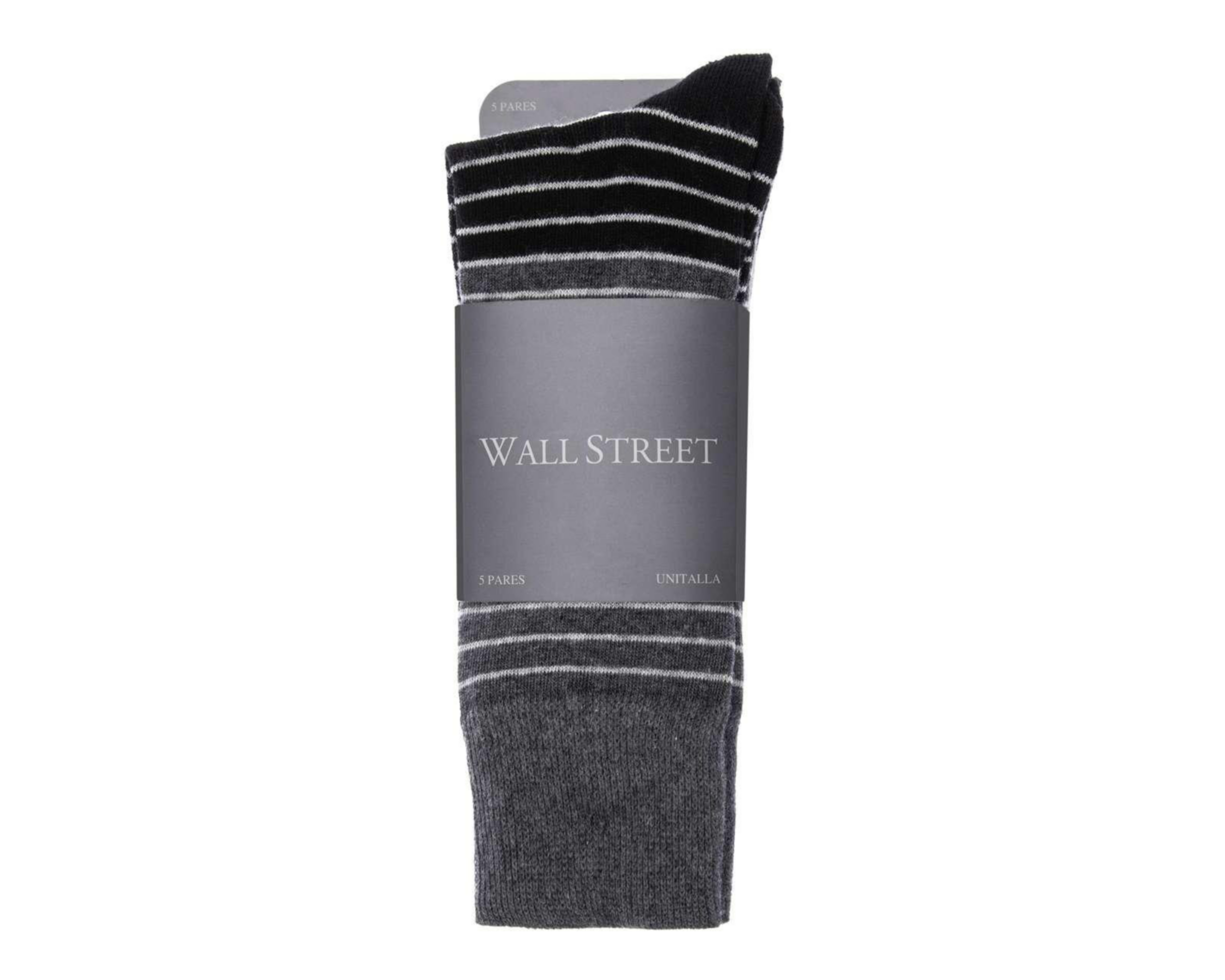 Foto 4 pulgar | Calcetas Largas Wall Street para Hombre 5 Pares