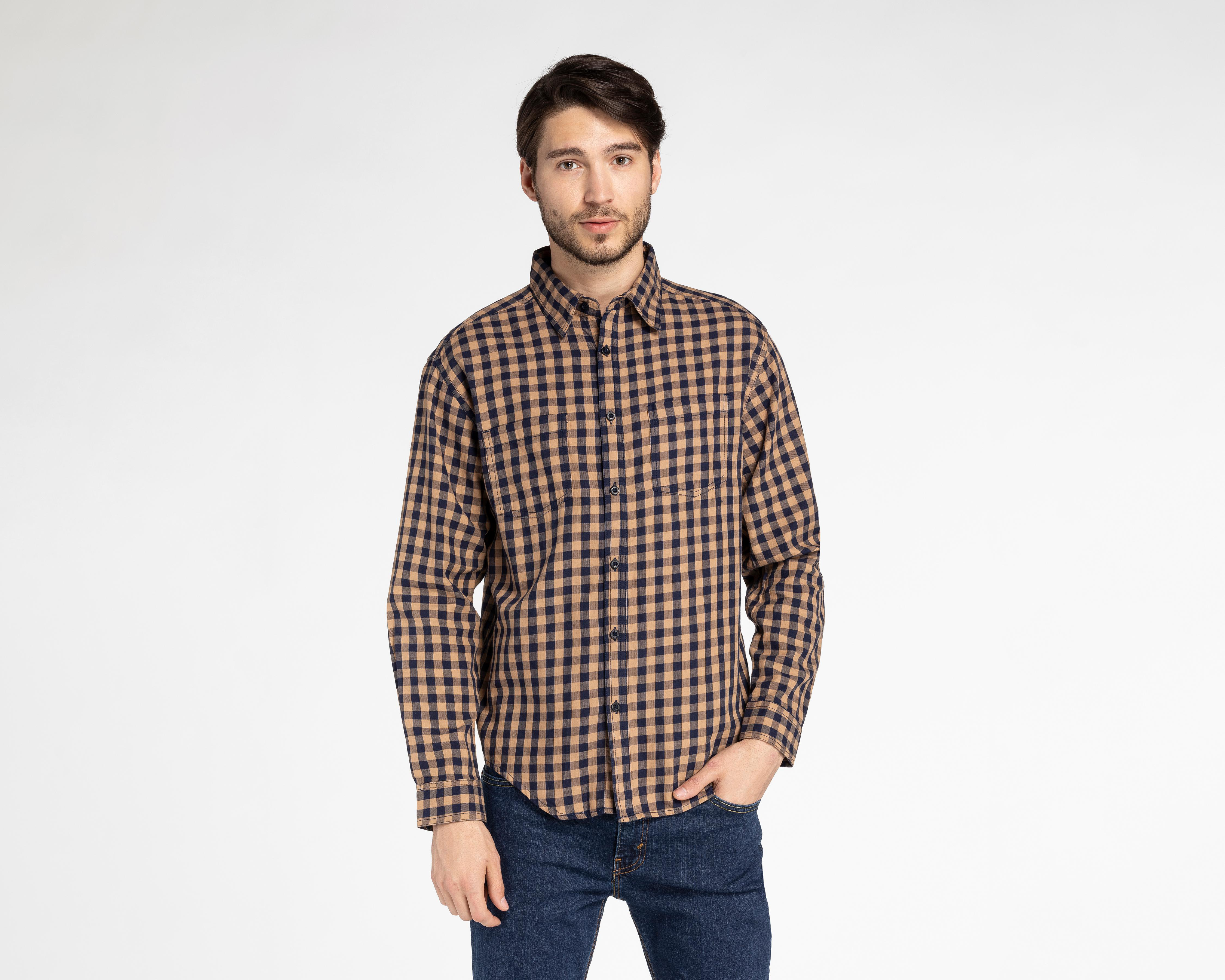 Camisa de Moda Porto Sur Regular Fit a Cuadros