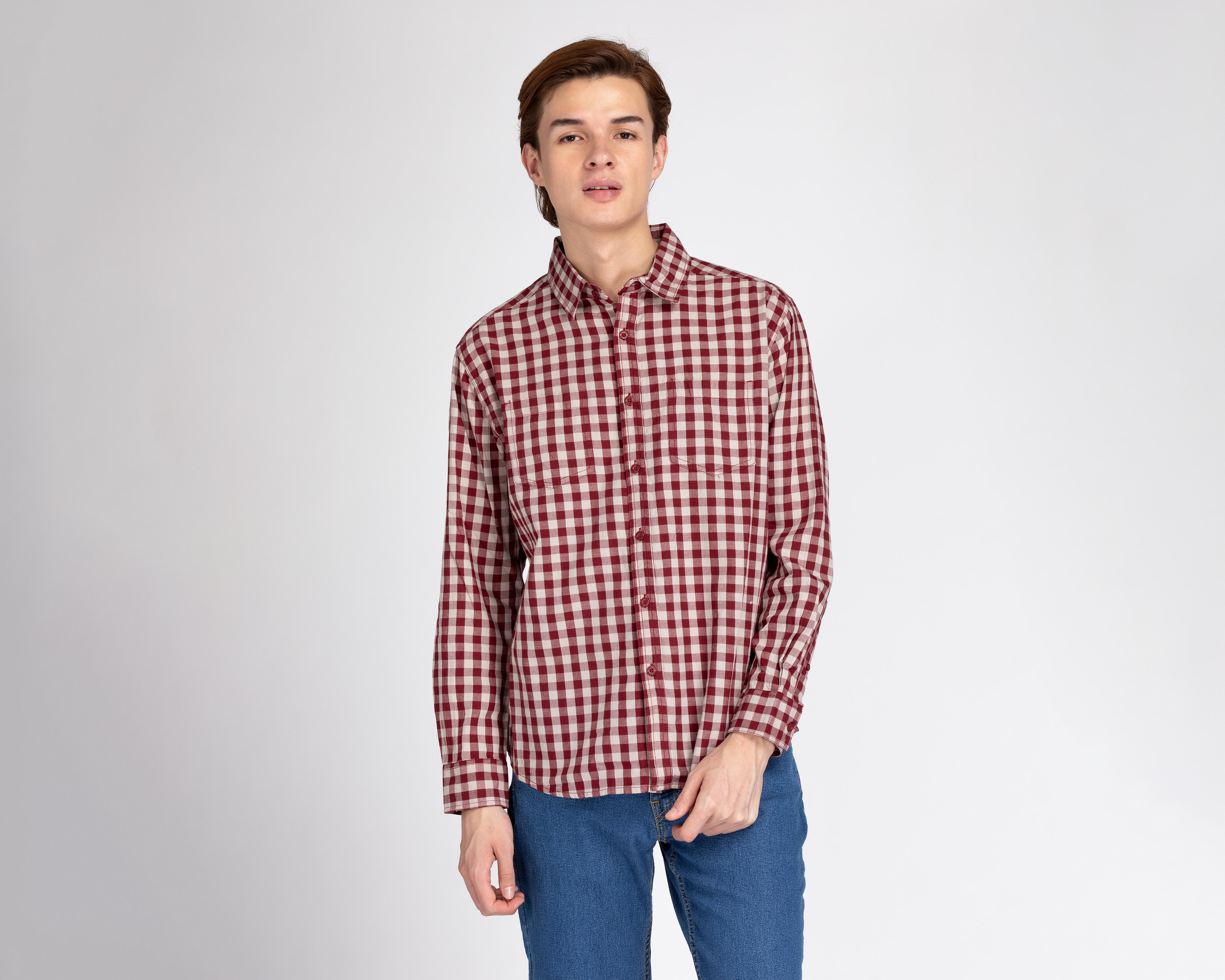 Foto 1 | Camisa Casual Porto Sur Regular Fit a Cuadros