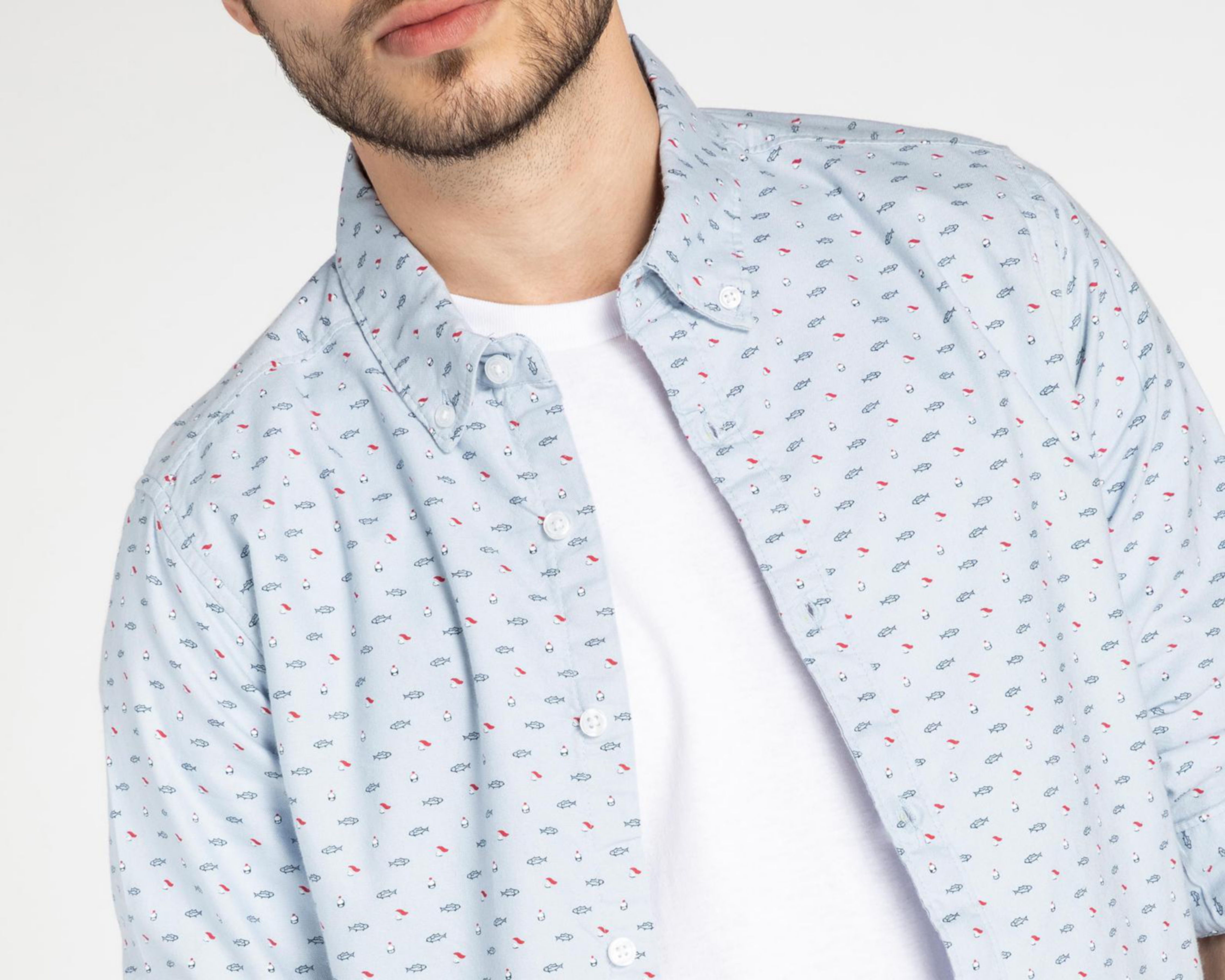 Foto 6 pulgar | Camisa de Moda Refill Slim Fit con Miniprint