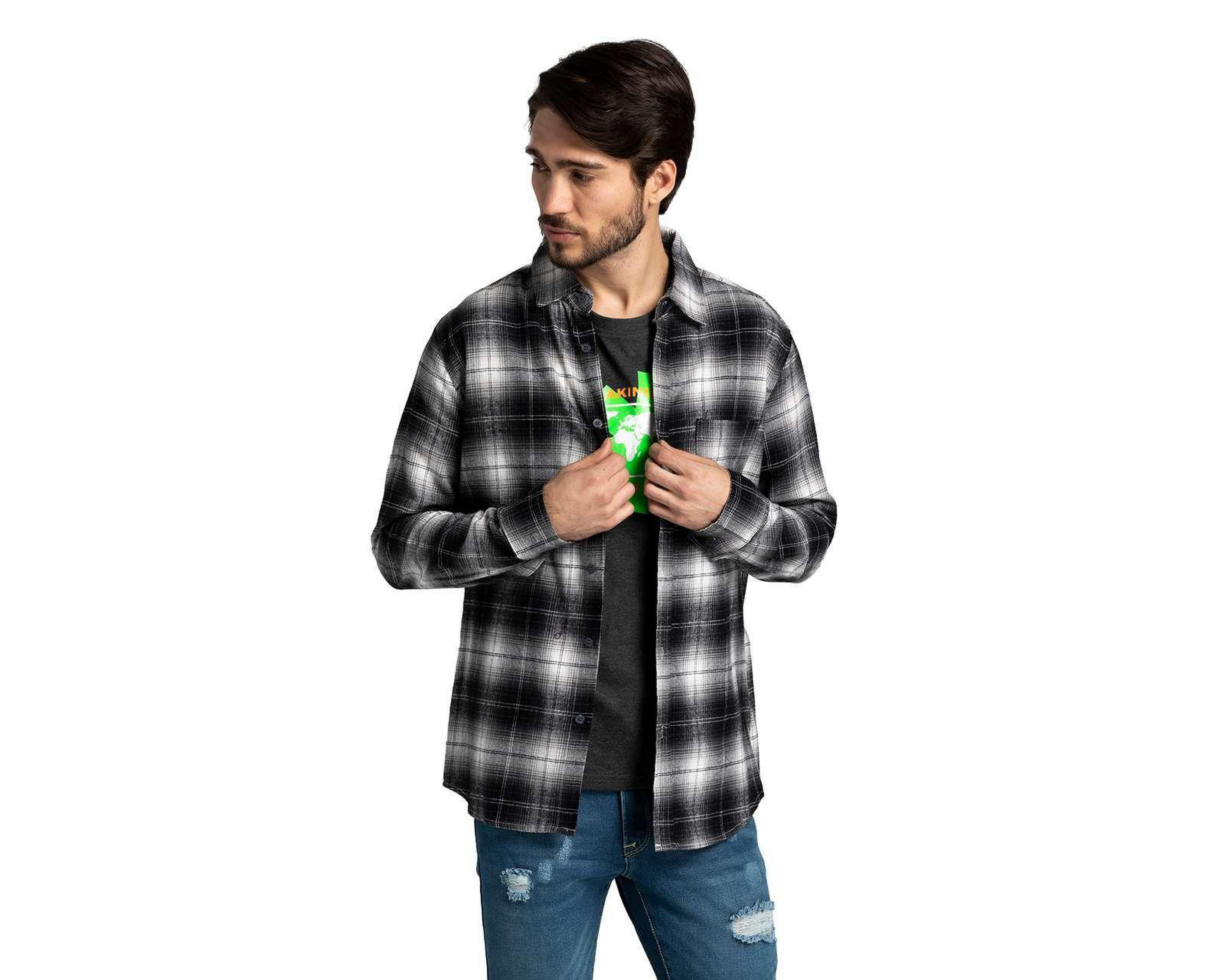 Foto 2 pulgar | Camisa de Moda Neo*City Regular Fit a Cuadros