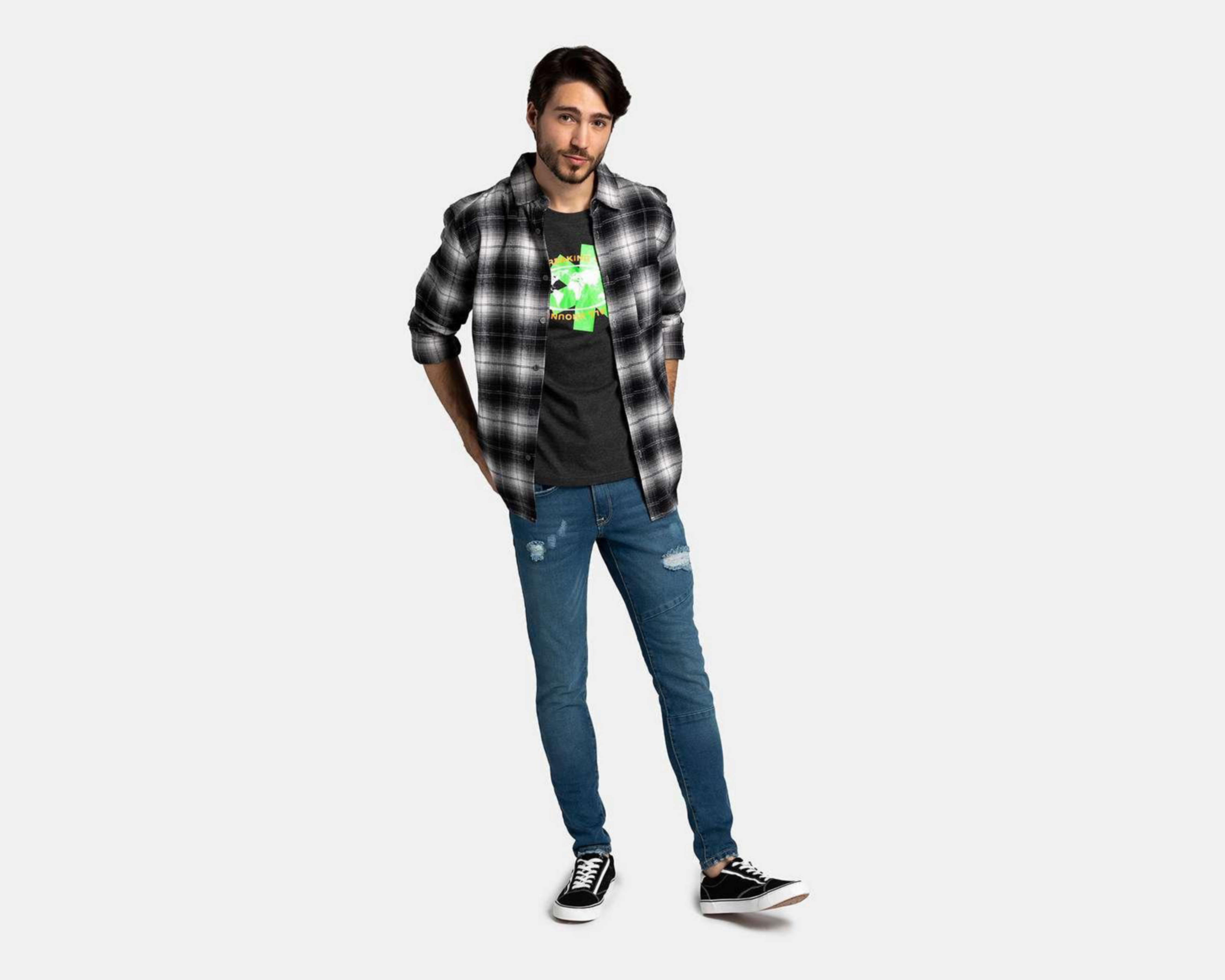 Foto 3 pulgar | Camisa de Moda Neo*City Regular Fit a Cuadros