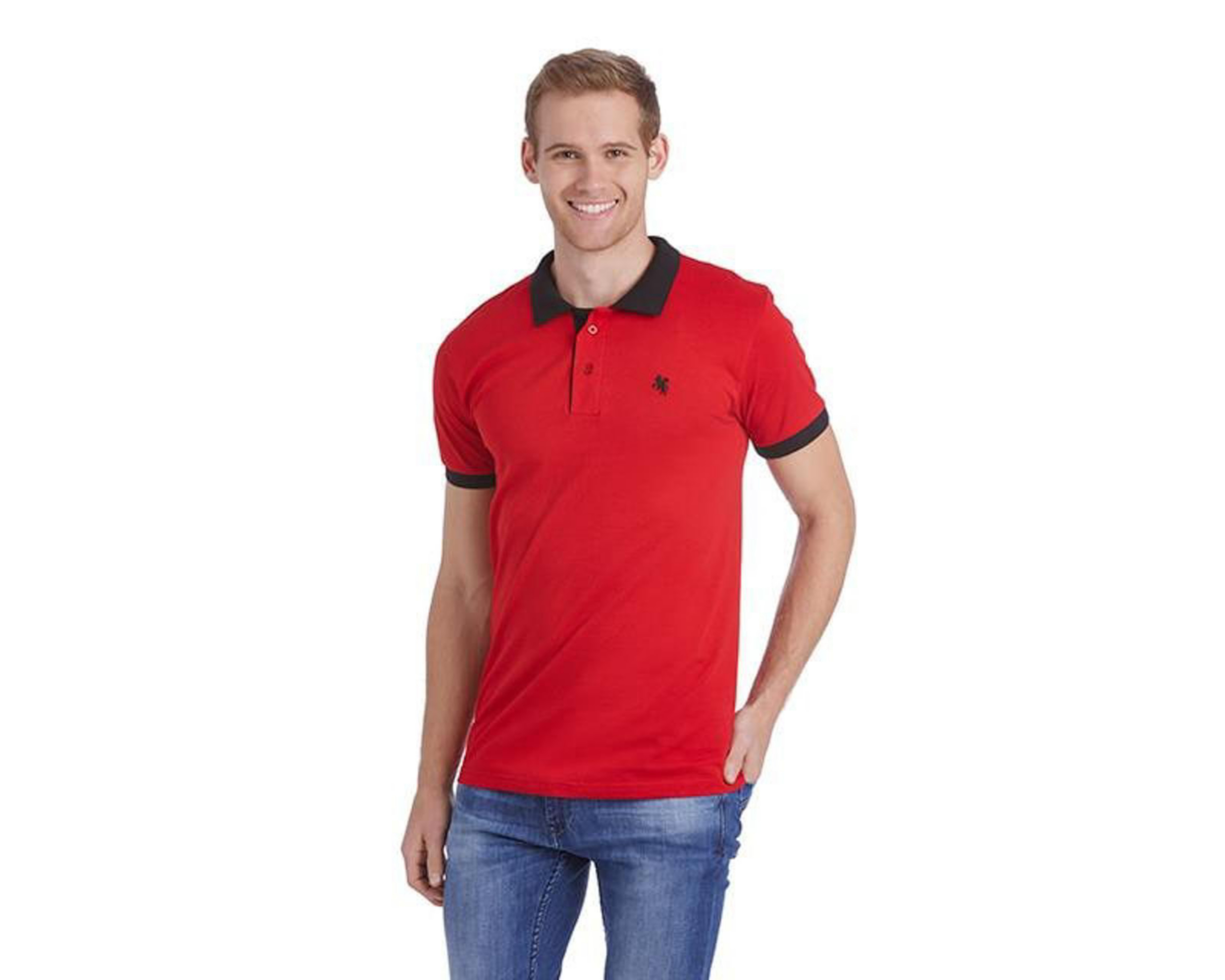 polo rojo hombre