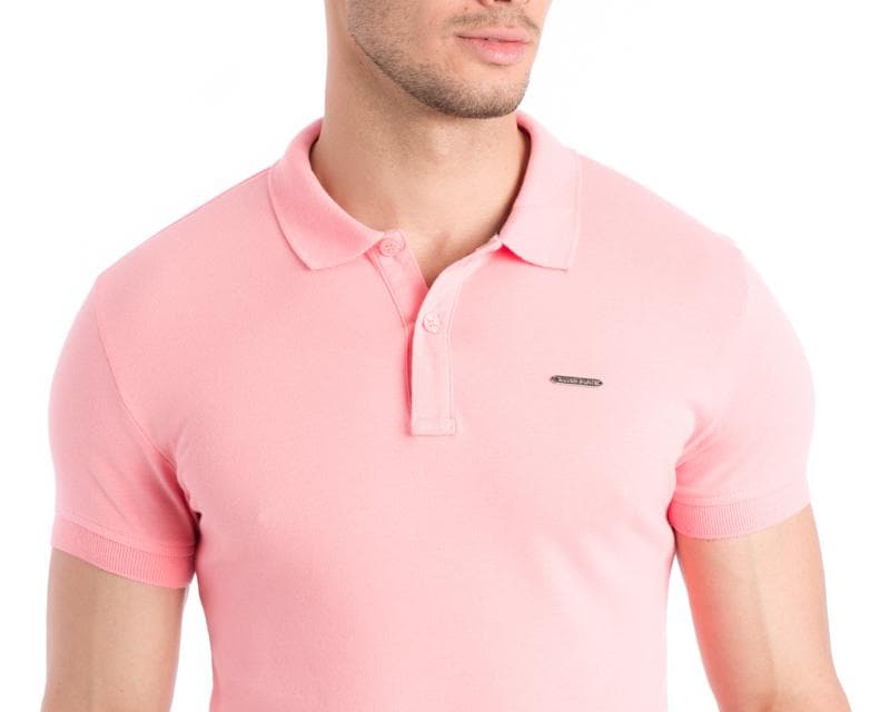 playera polo rosa hombre