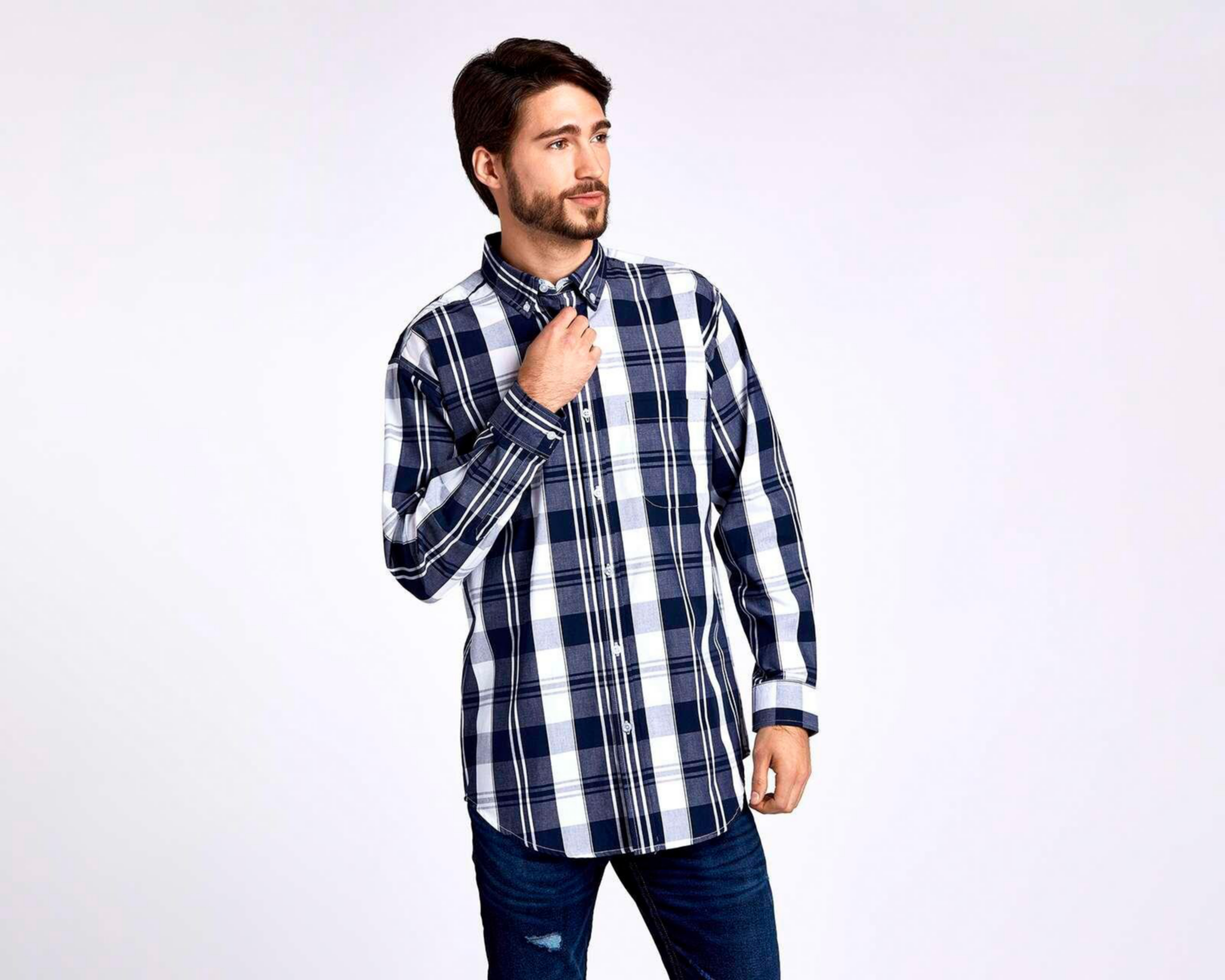 Camisa Casual Porto Sur Regular Fit a Cuadros