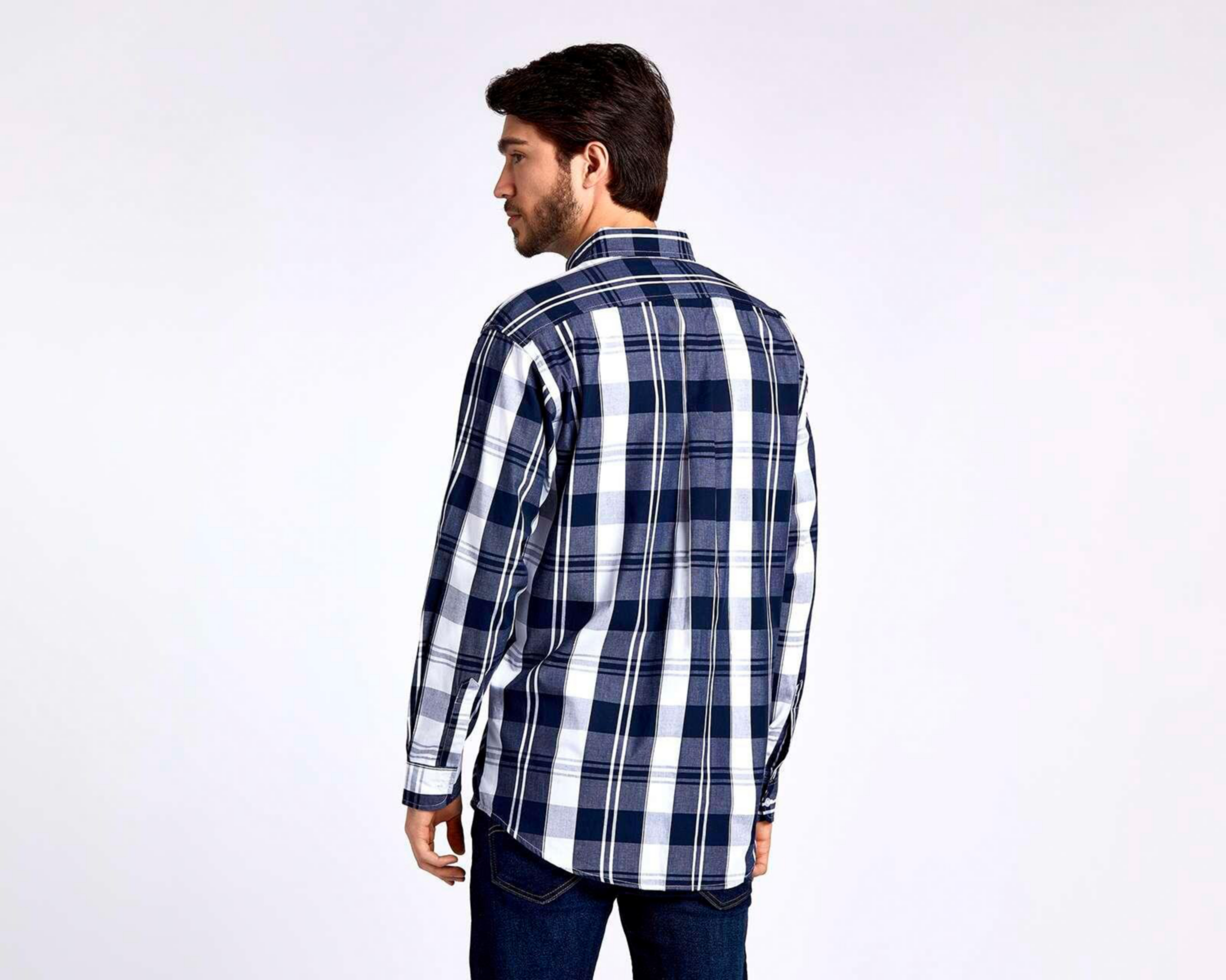 Foto 3 pulgar | Camisa Casual Porto Sur Regular Fit a Cuadros
