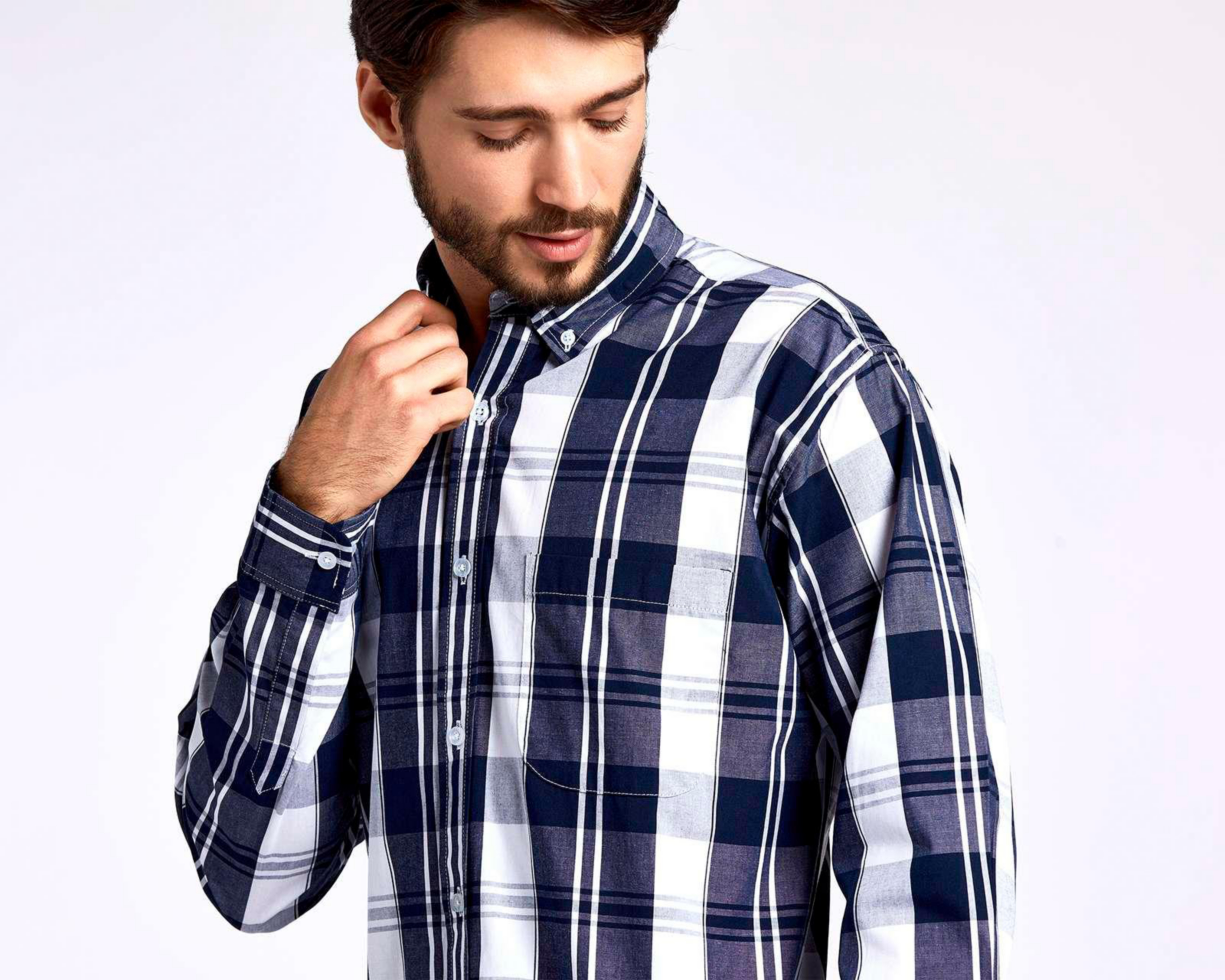 Foto 4 pulgar | Camisa Casual Porto Sur Regular Fit a Cuadros