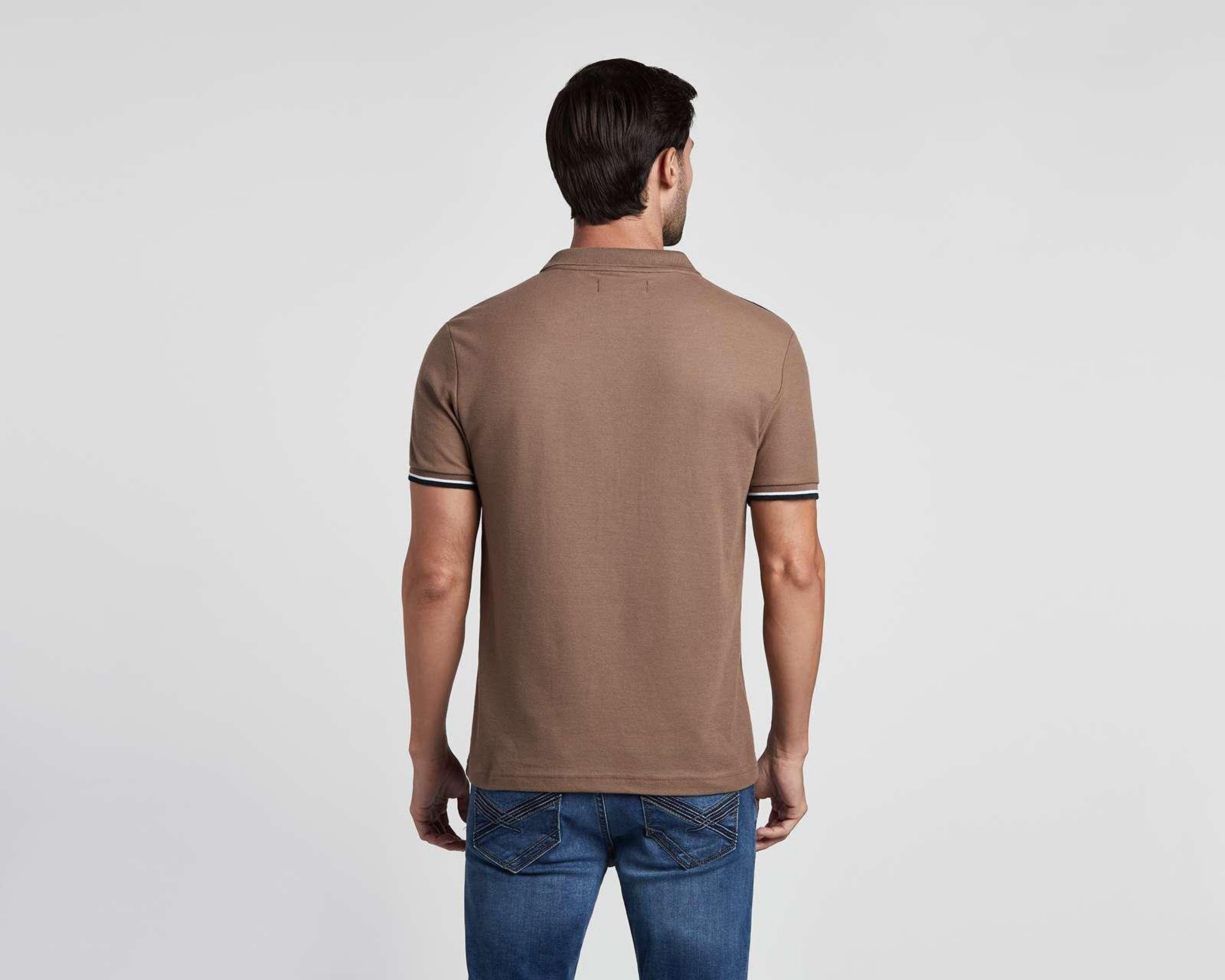 Foto 3 pulgar | Playera Polo Porto Sur Café con Bloques para Hombre