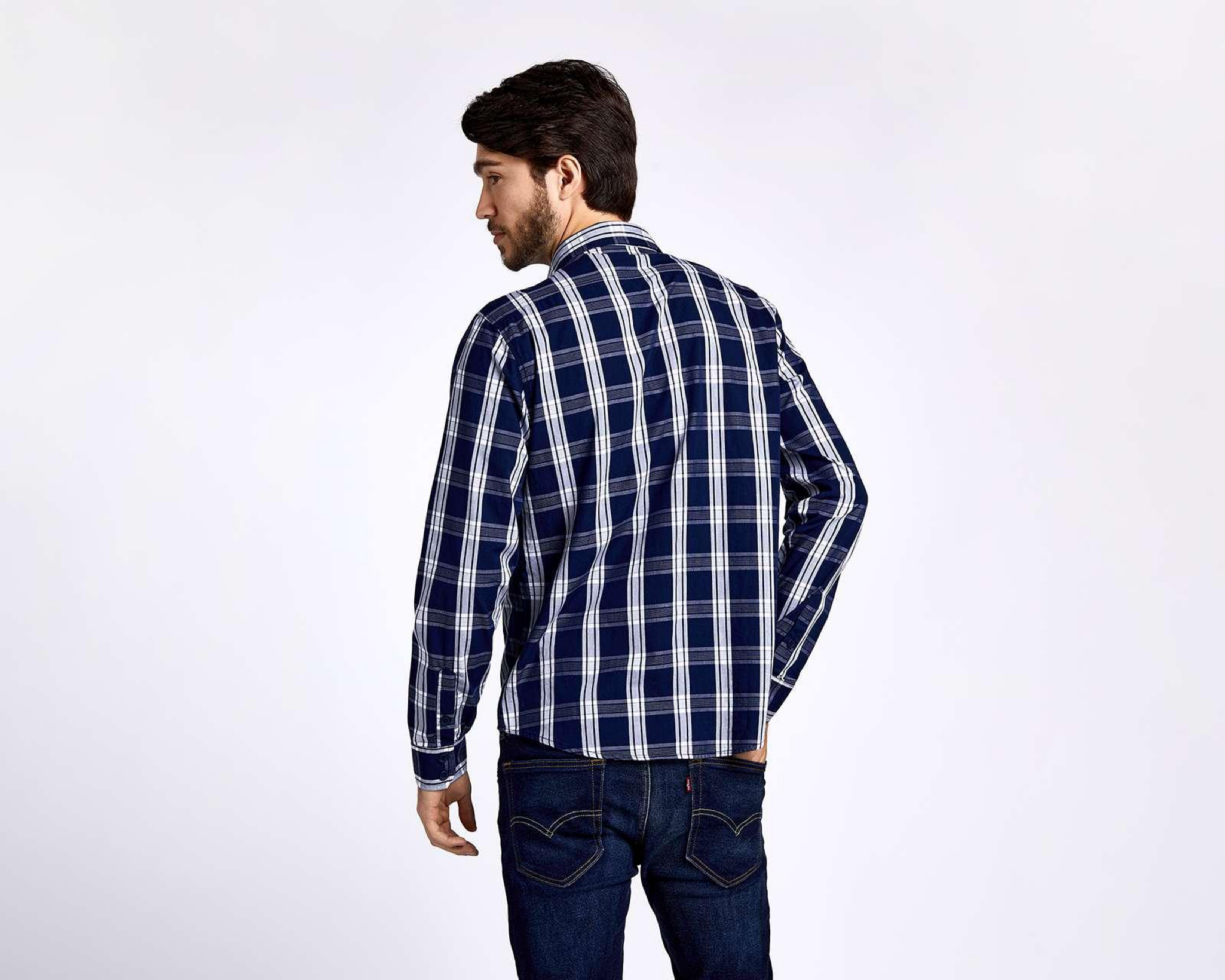 Foto 2 | Camisa de Moda Oggi Regular Fit a Cuadros