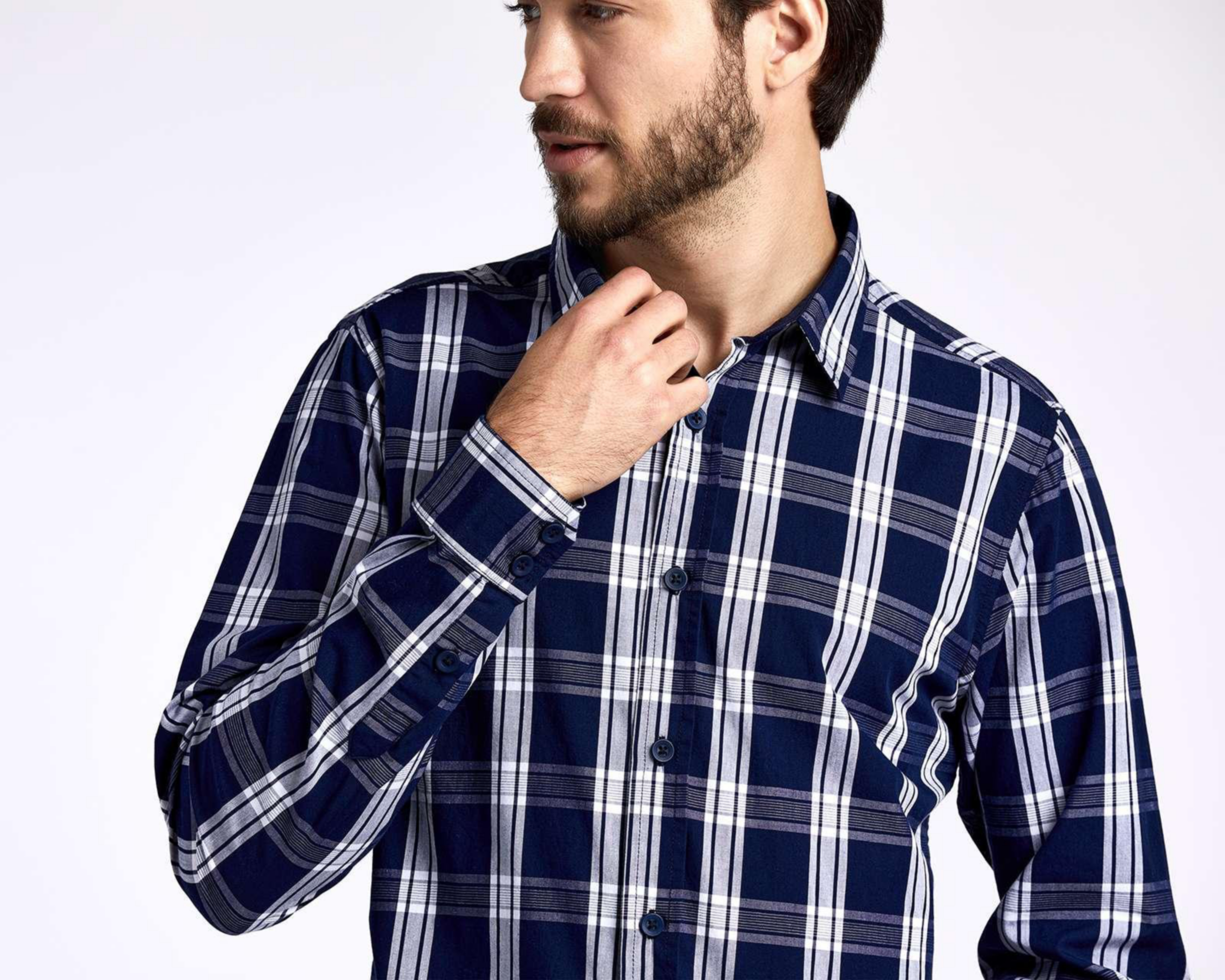 Foto 3 | Camisa de Moda Oggi Regular Fit a Cuadros