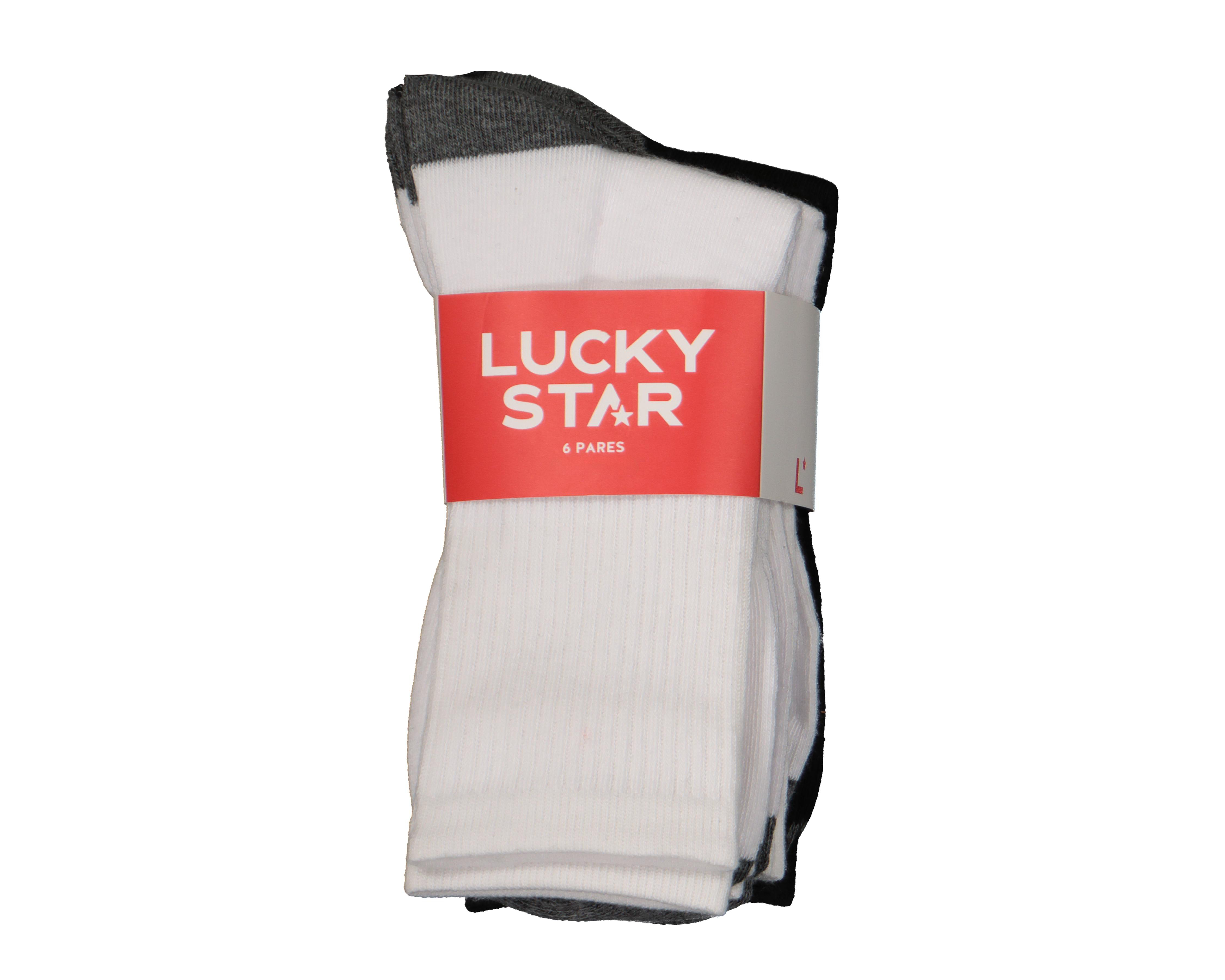 Foto 3 | Calcetas Deportivas Largas Lucky Star para Hombre 6 Pares