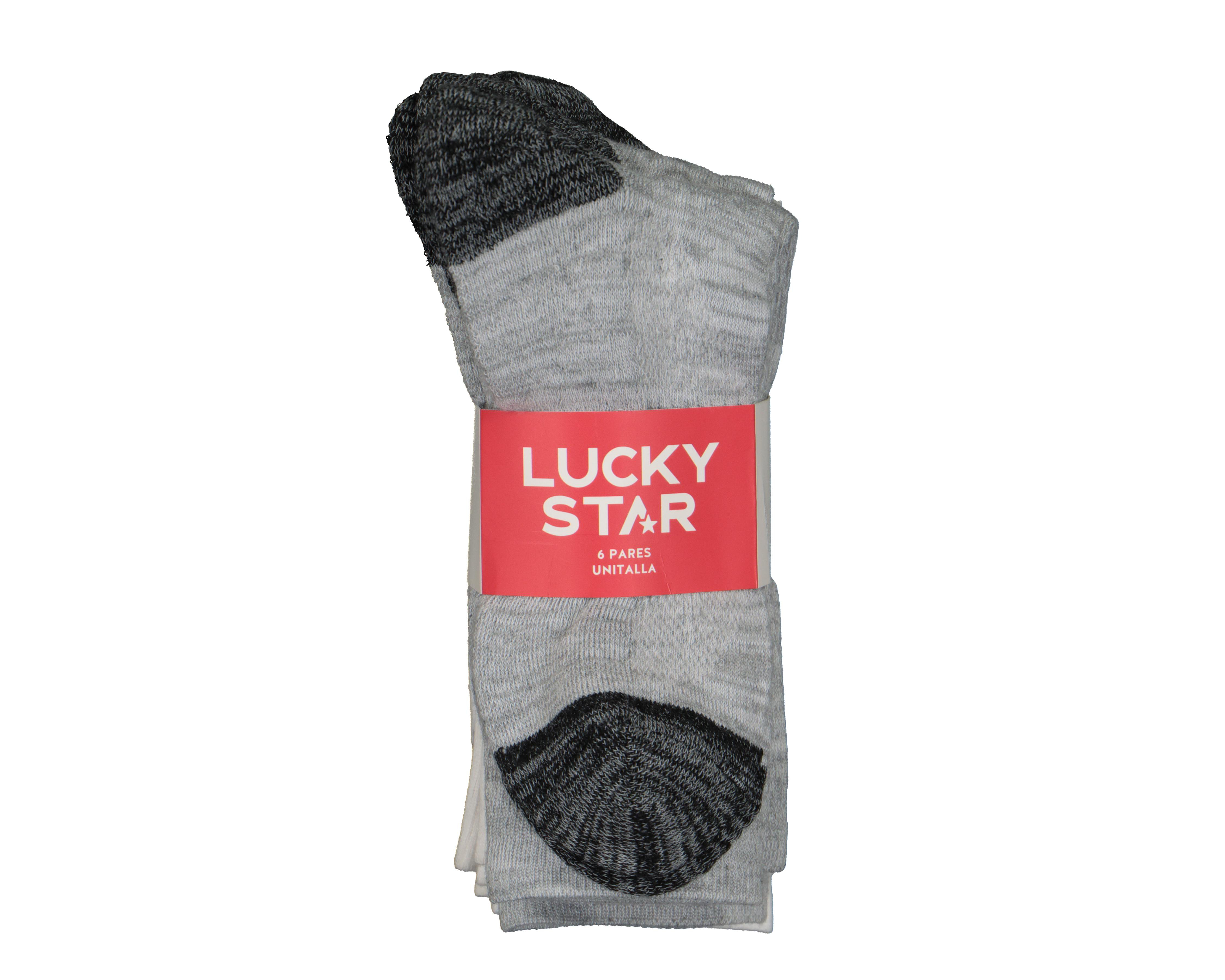 Foto 4 pulgar | Calcetas Deportivas Largas Lucky Star para Hombre 6 Pares