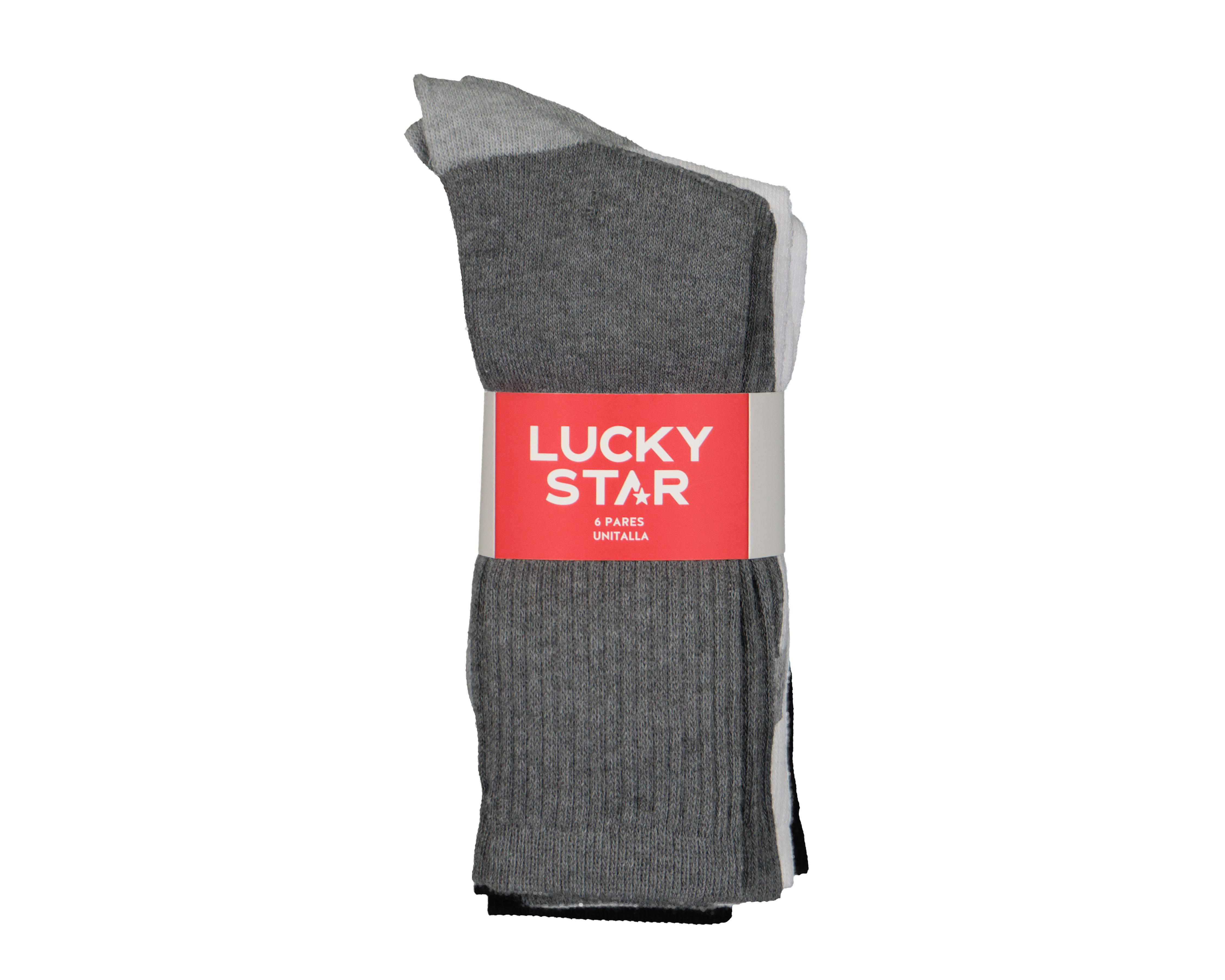 Foto 3 | Calcetas Deportivas Largas Lucky Star para Hombre 6 Pares