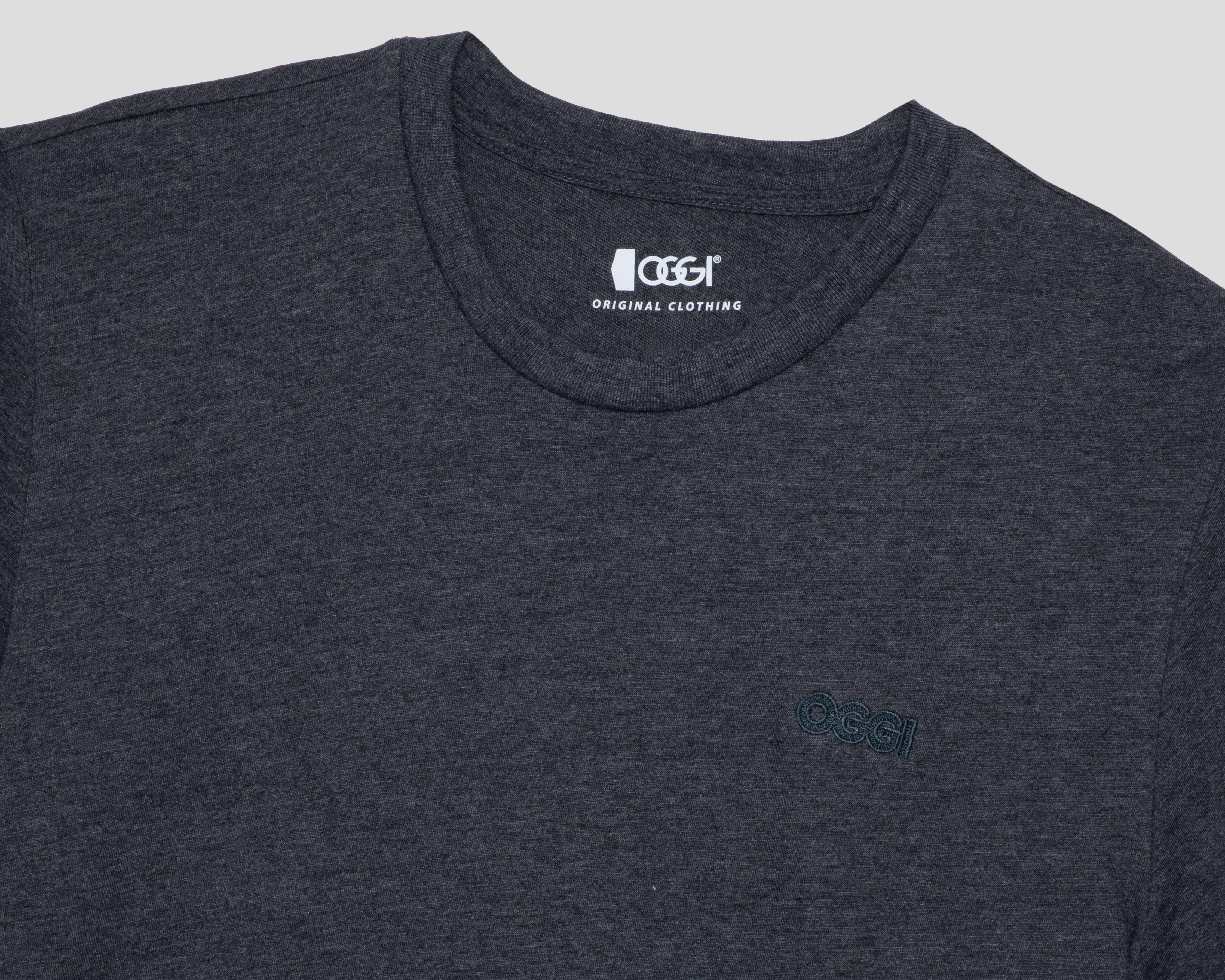 Foto 4 pulgar | Playera Cuello Redondo Gris Oggi para Hombre