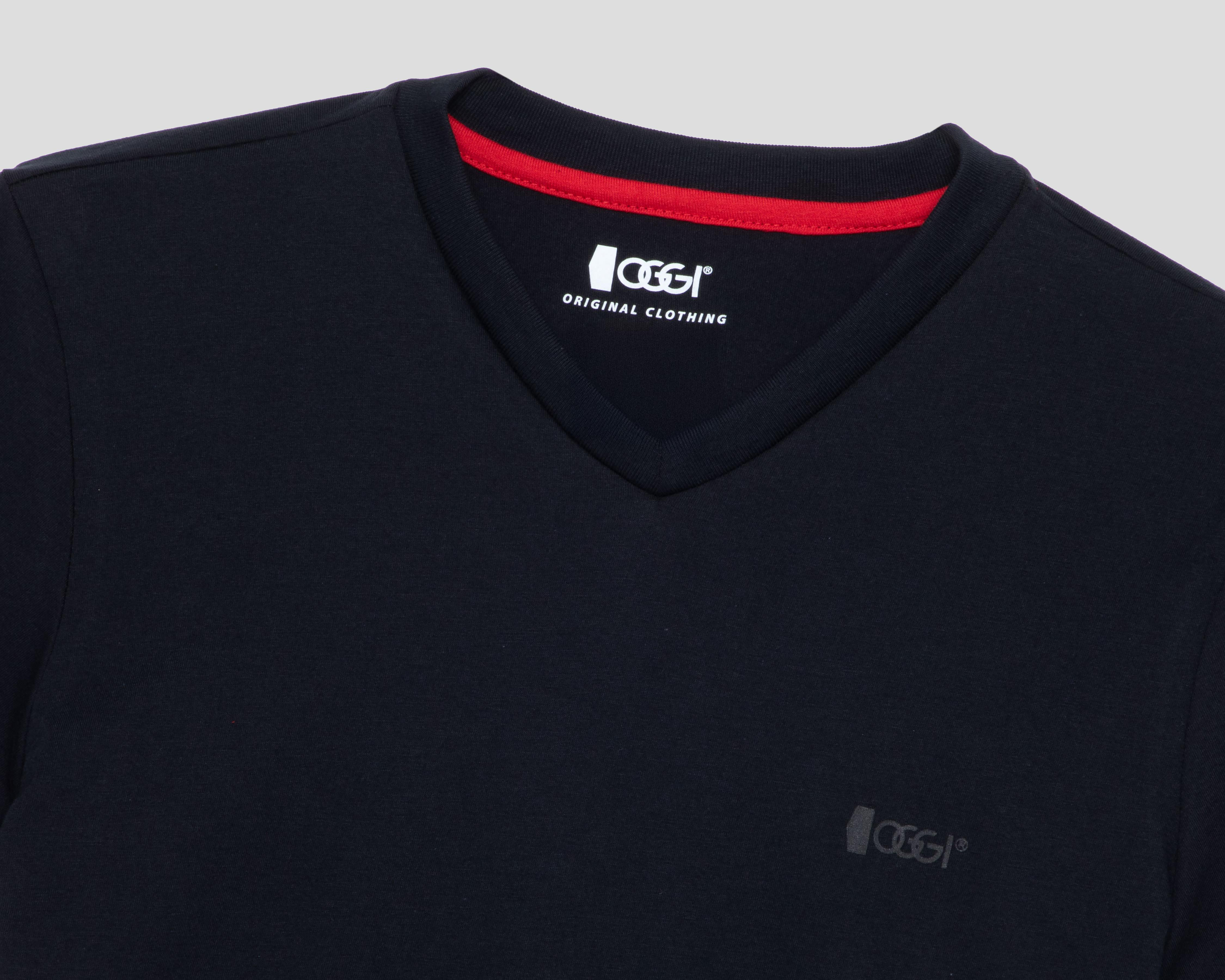 Foto 4 pulgar | Playera Cuello Redondo Negra Oggi para Hombre