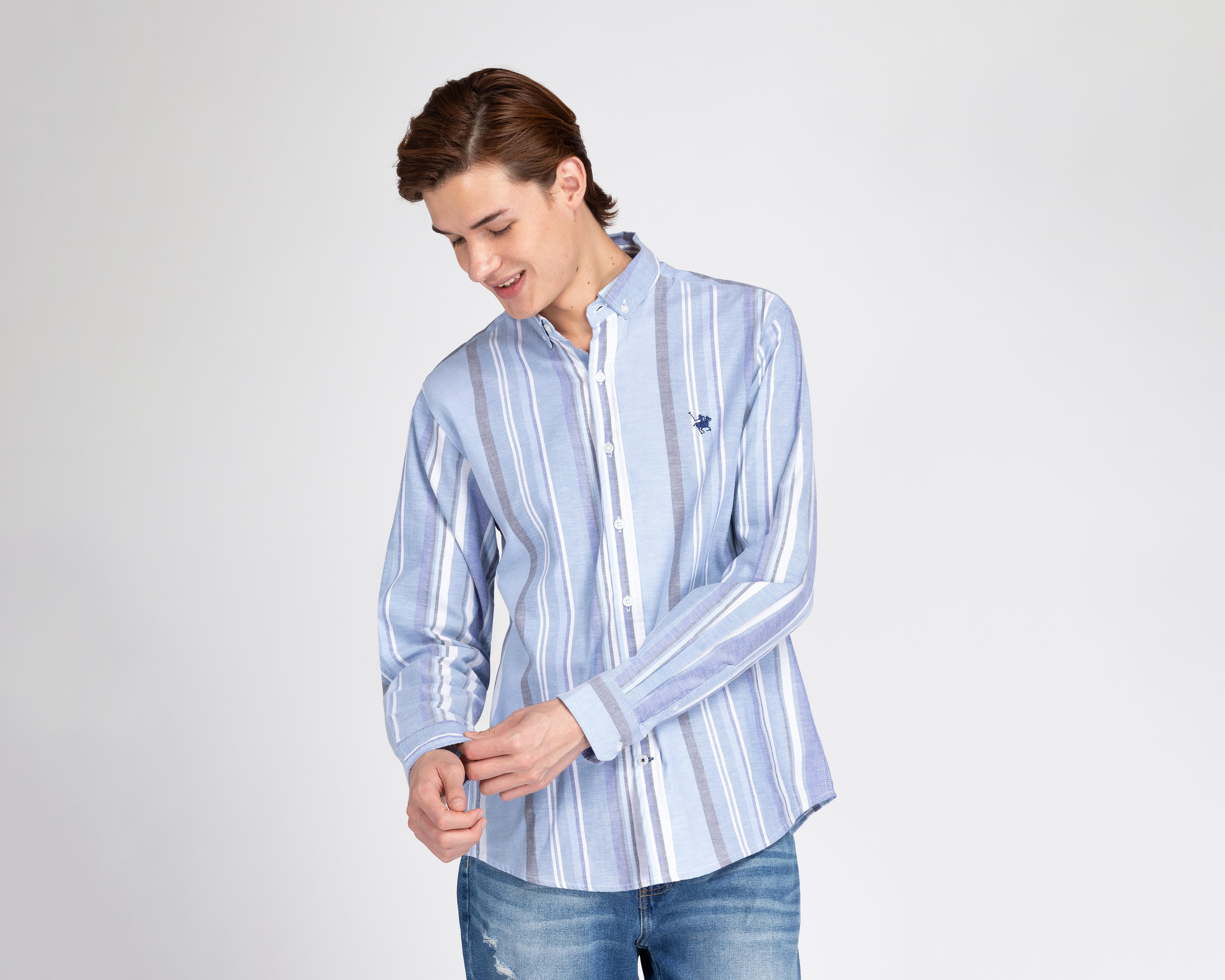Foto 2 pulgar | Camisa de Moda York Team Polo Club Slim Fit a Rayas