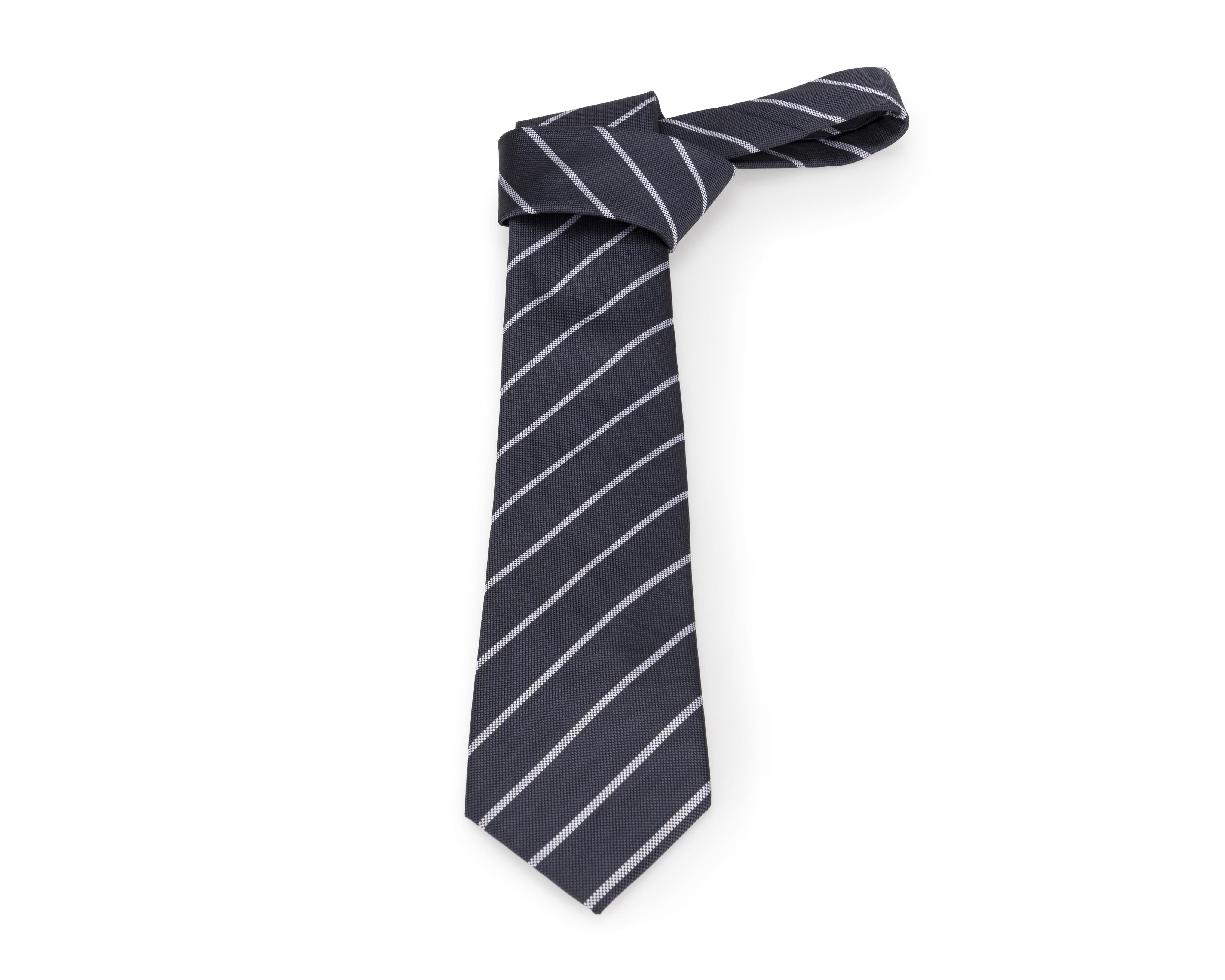 Foto 2 pulgar | Corbata a Rayas Wall Street Gris