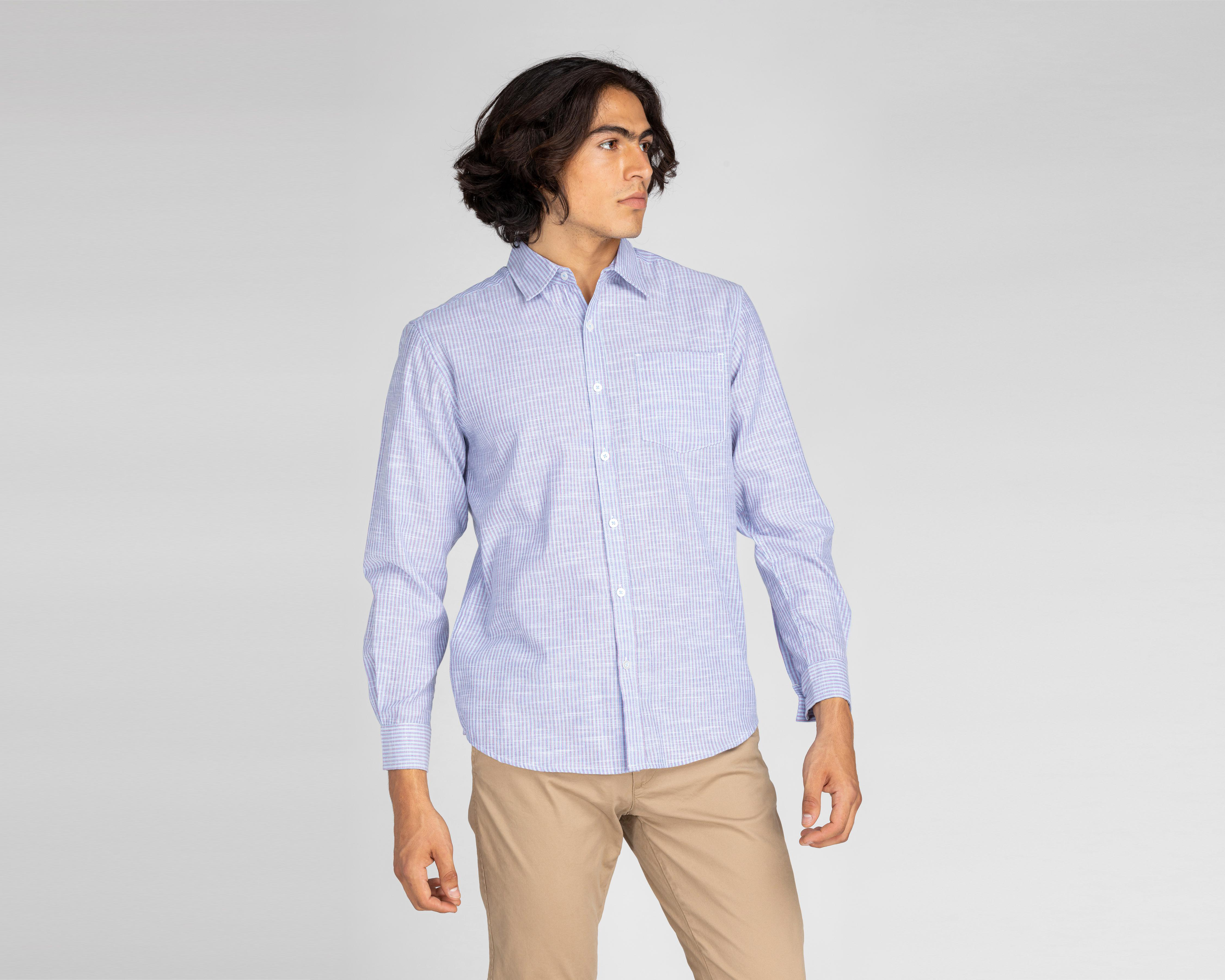 Camisa de Moda Porto Sur Regular Fit a Rayas