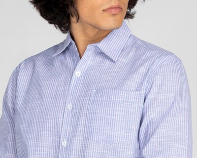 Foto 3 | Camisa de Moda Porto Sur Regular Fit a Rayas
