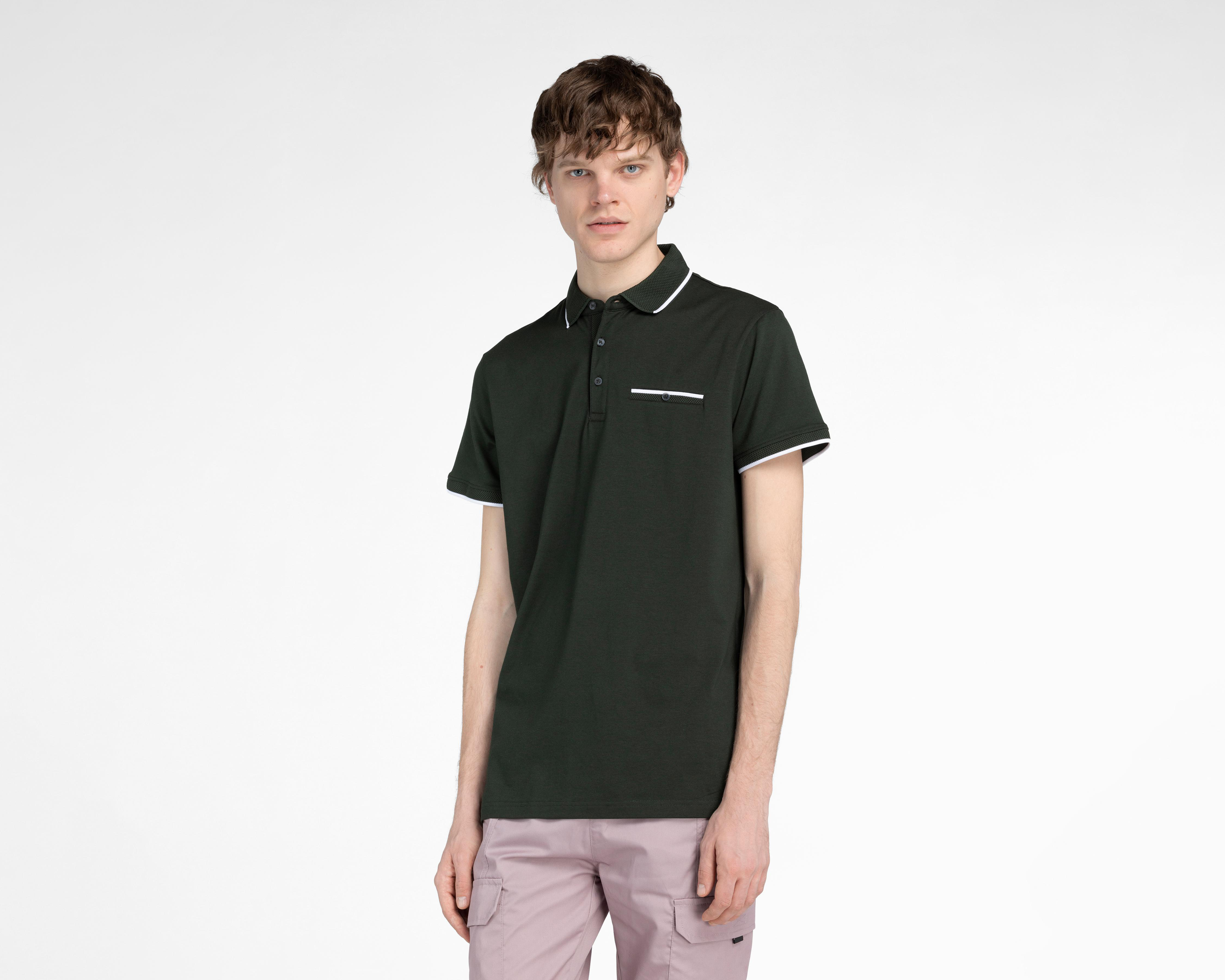 Foto 2 pulgar | Playera Polo Refill Verde para Hombre