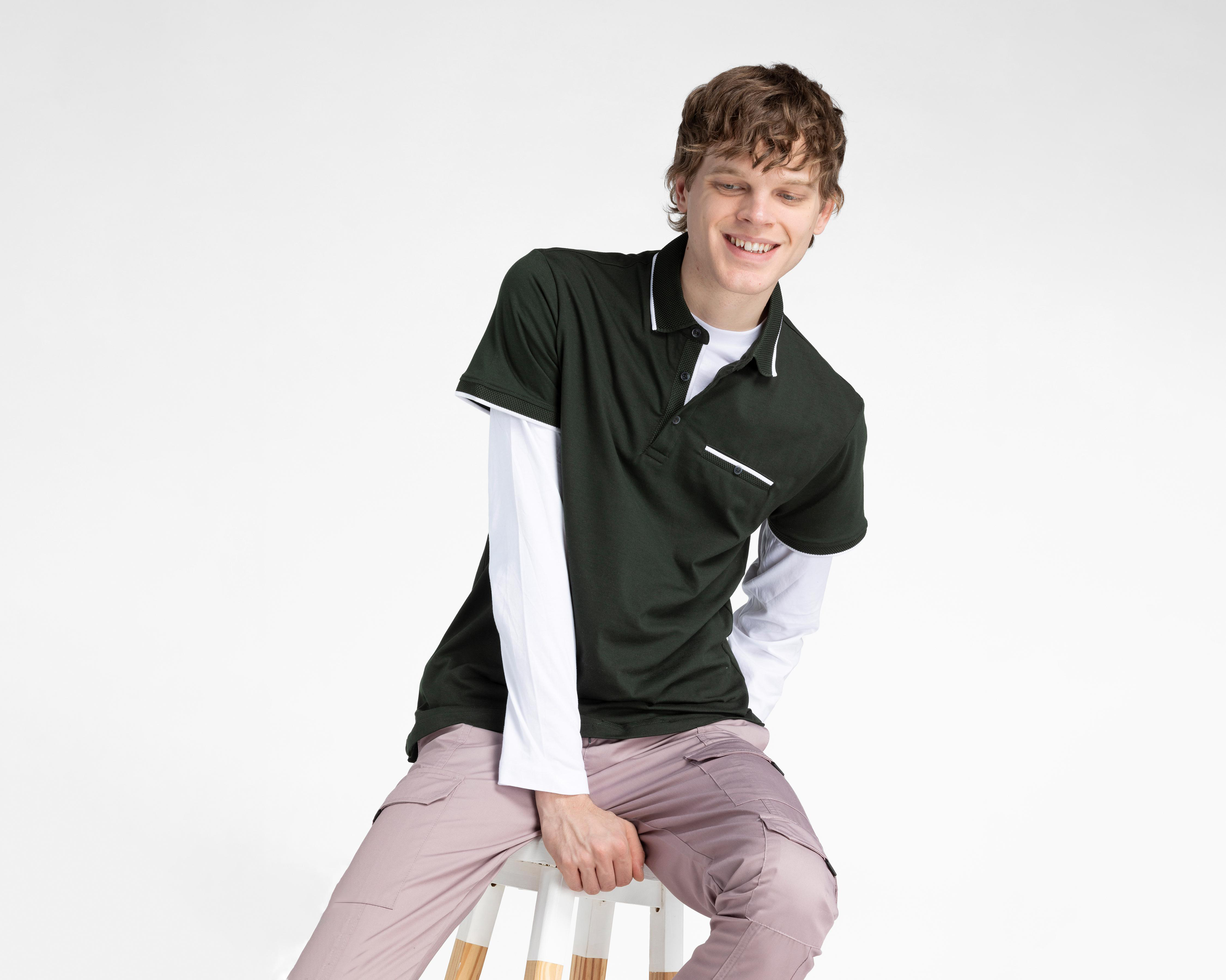 Foto 2 | Playera Polo Refill Verde para Hombre