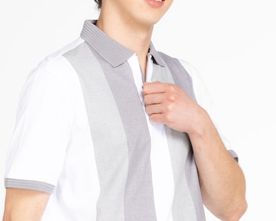 Foto 3 | Playera Polo Porto Sur Blanca con Franjas para Hombre