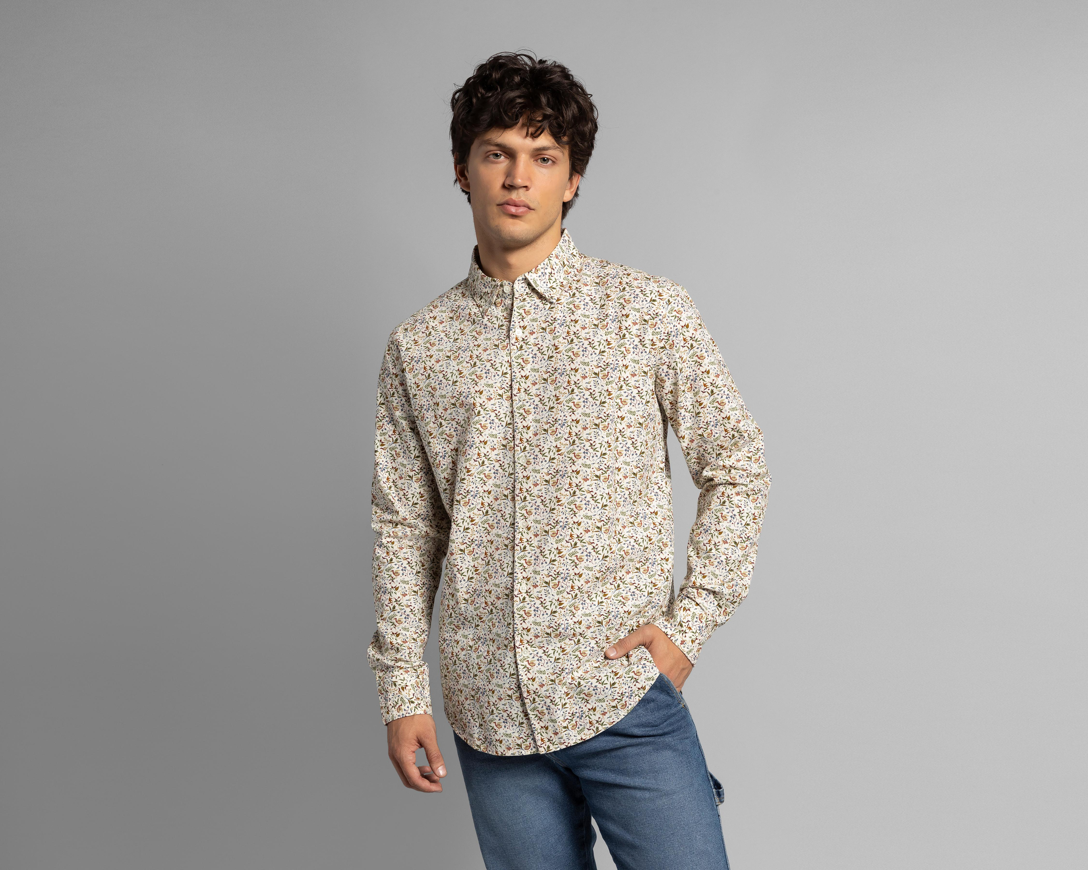 Foto 2 | Camisa de Moda Thinner Regular Fit con Miniprint