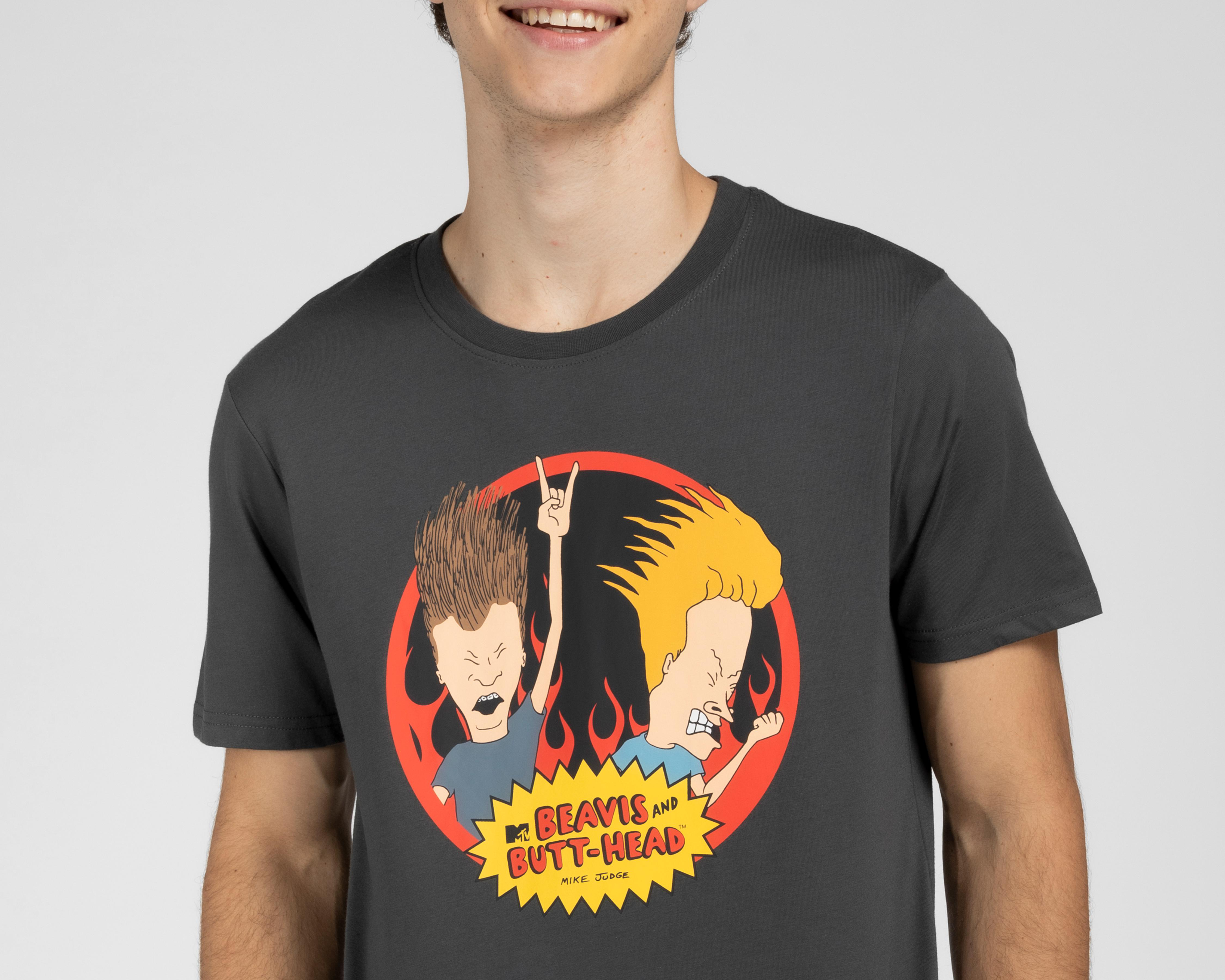 Foto 4 pulgar | Playera Beavis and Butt-head Cuello Redondo