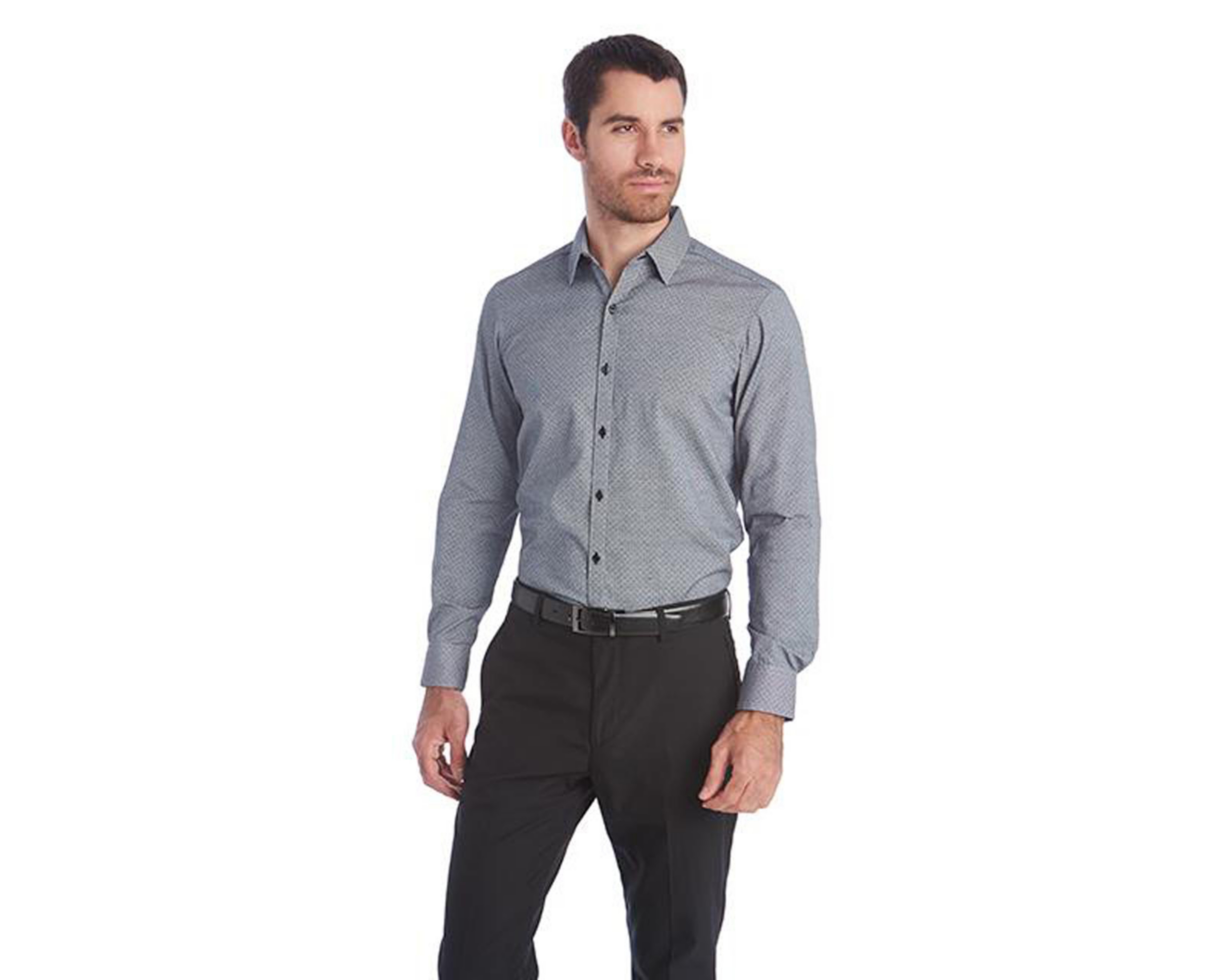 camisa gris hombre