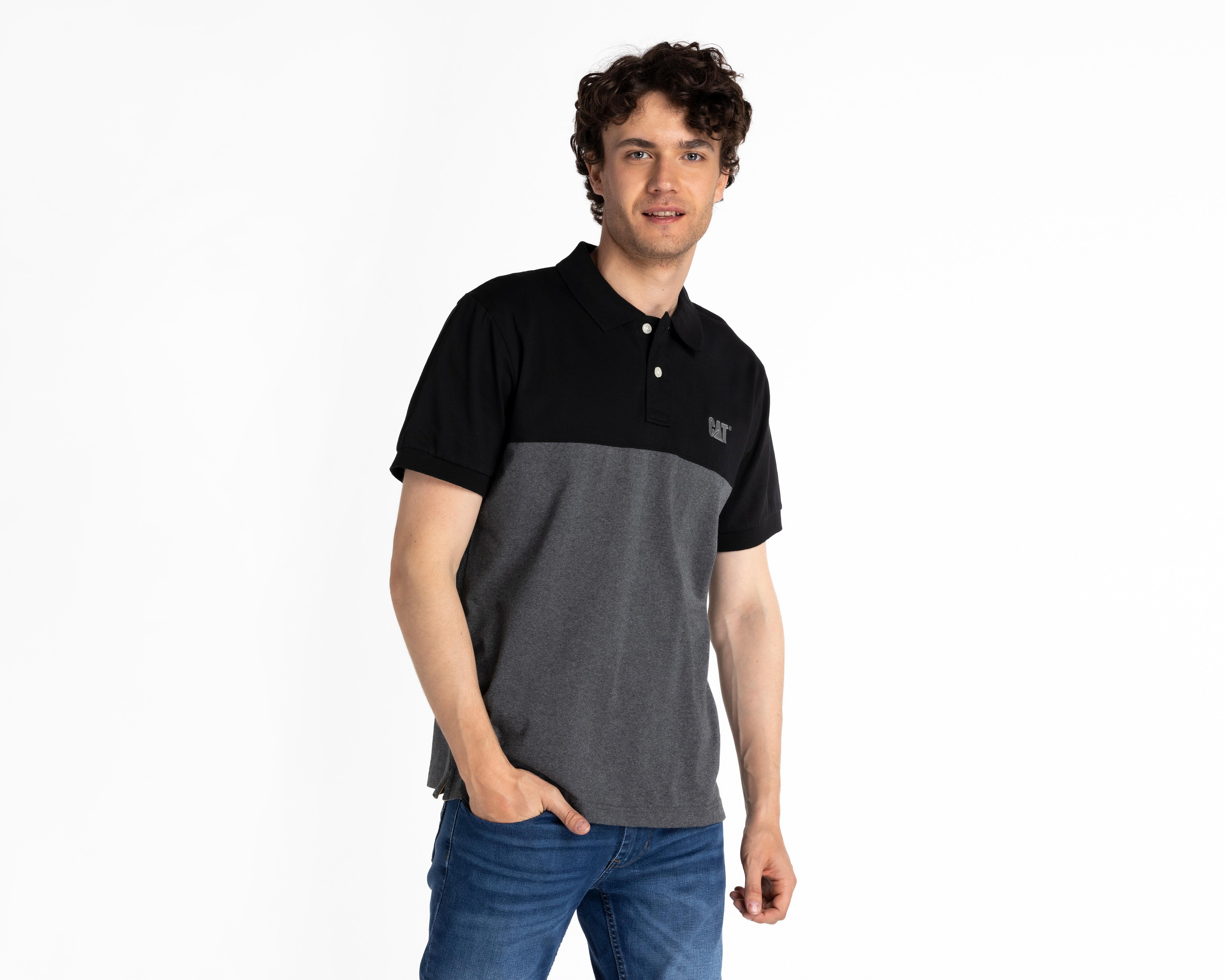 Playera Polo CAT Negra para Hombre $349