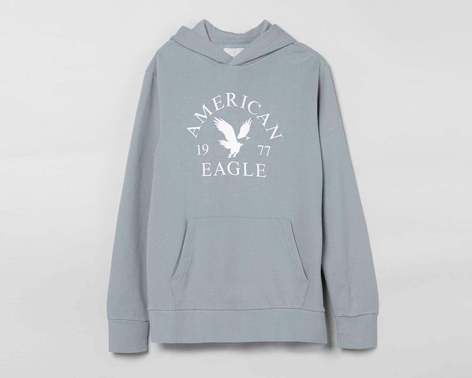 Foto 5 pulgar | Sudadera American Eagle Outfitters con Capucha Color Gris