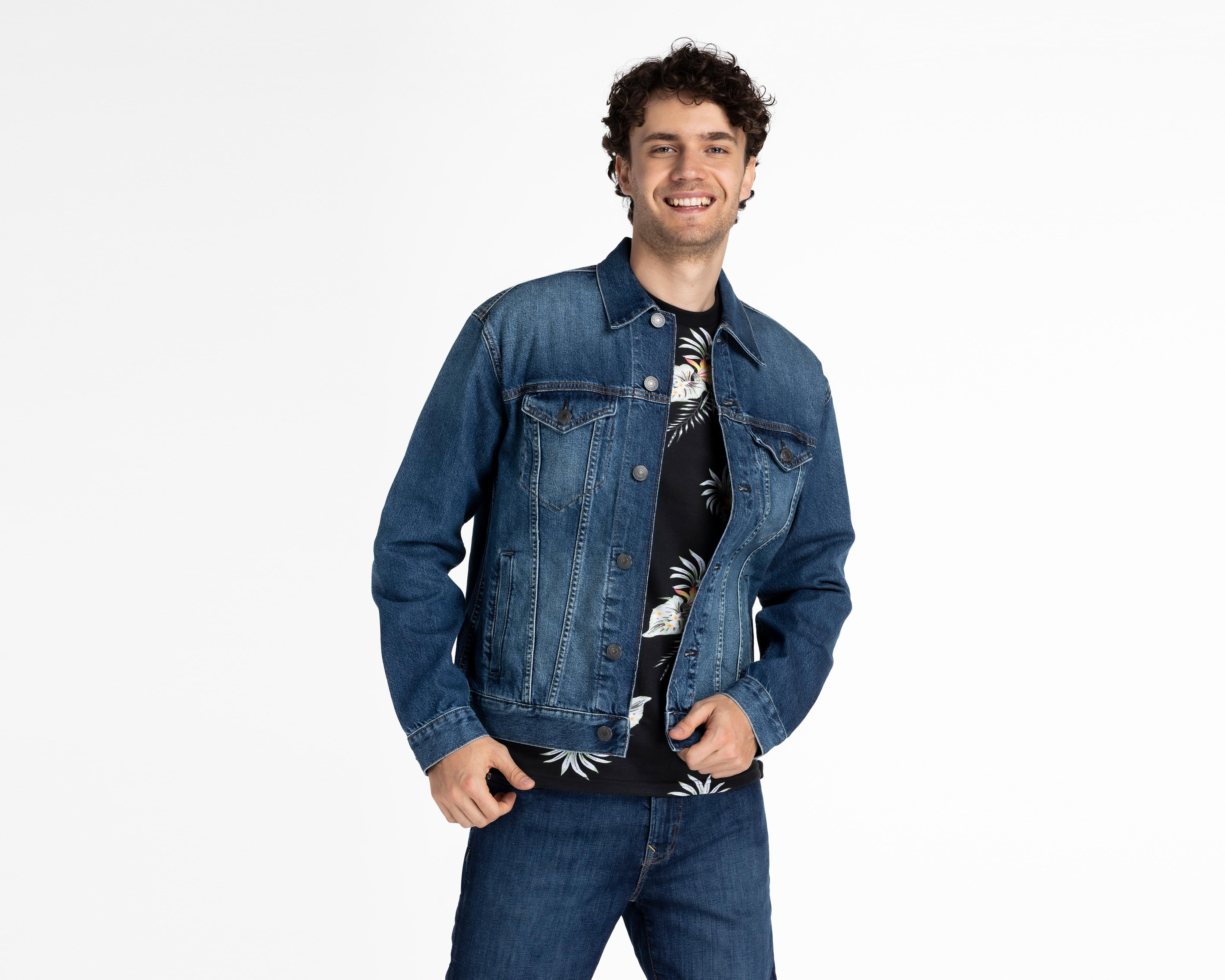 Chamarra American Eagle Outfitters Trucker de Mezclilla para Hombre