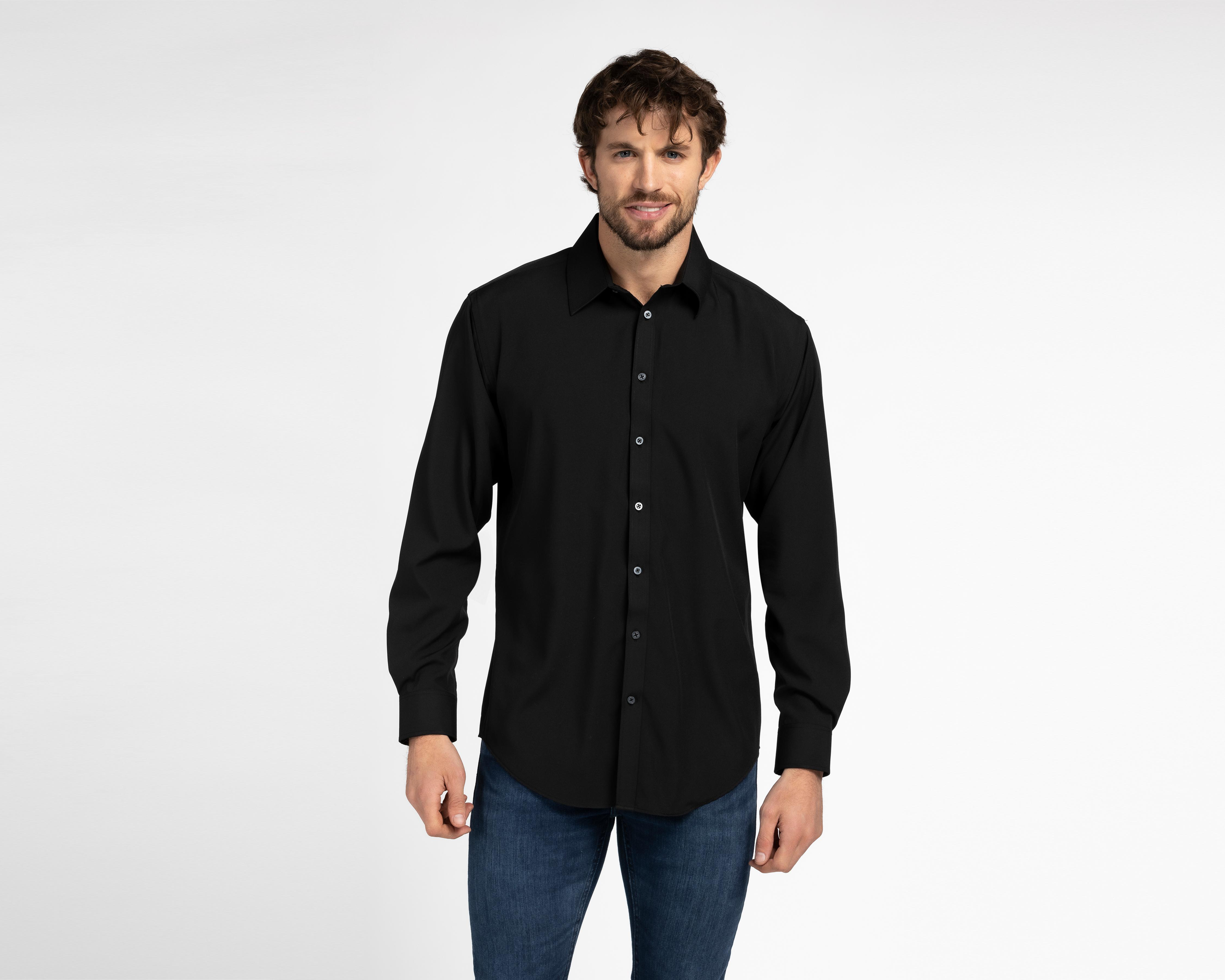 Foto 2 pulgar | Camisa Casual Wall Street Regular Fit Negra