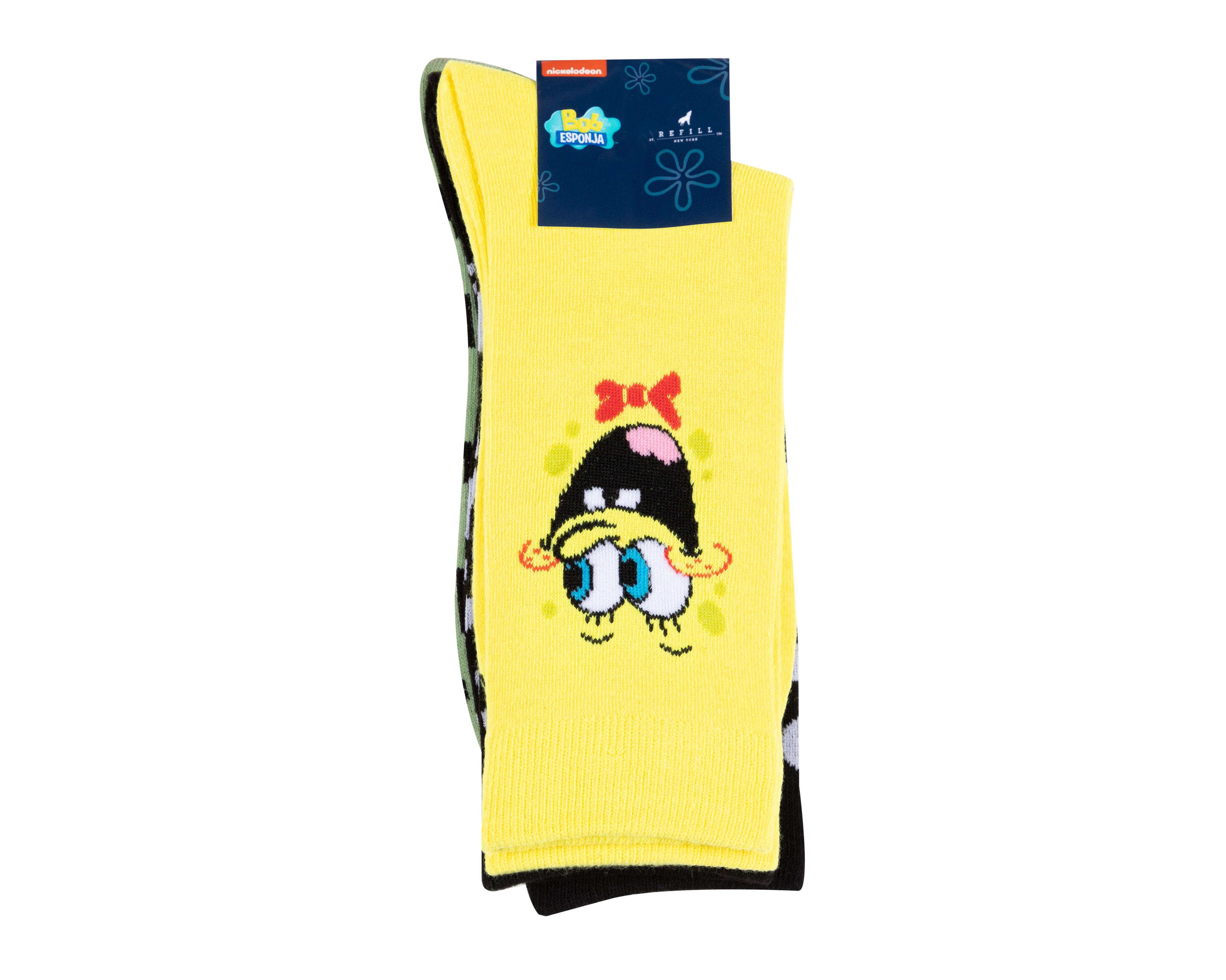 Foto 4 pulgar | Calcetas Largas Refill Bob Esponja para Hombre 3 Pares