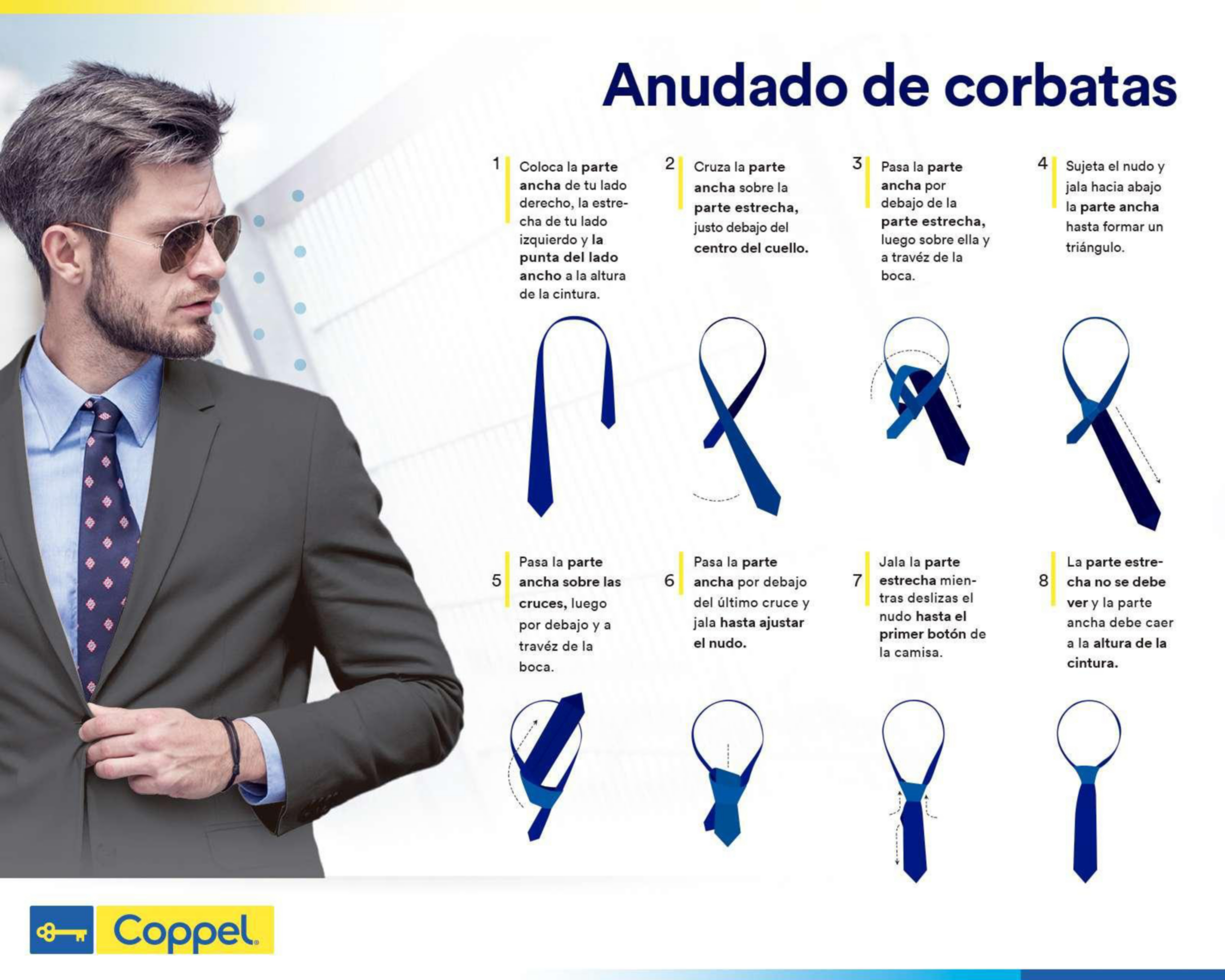 Foto 4 | Corbata de Líneas Wall Street Negra