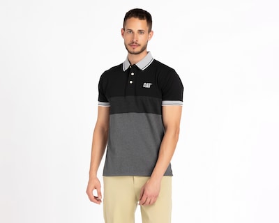 Foto 1 | Playera Polo CAT Gris y Azul para Hombre