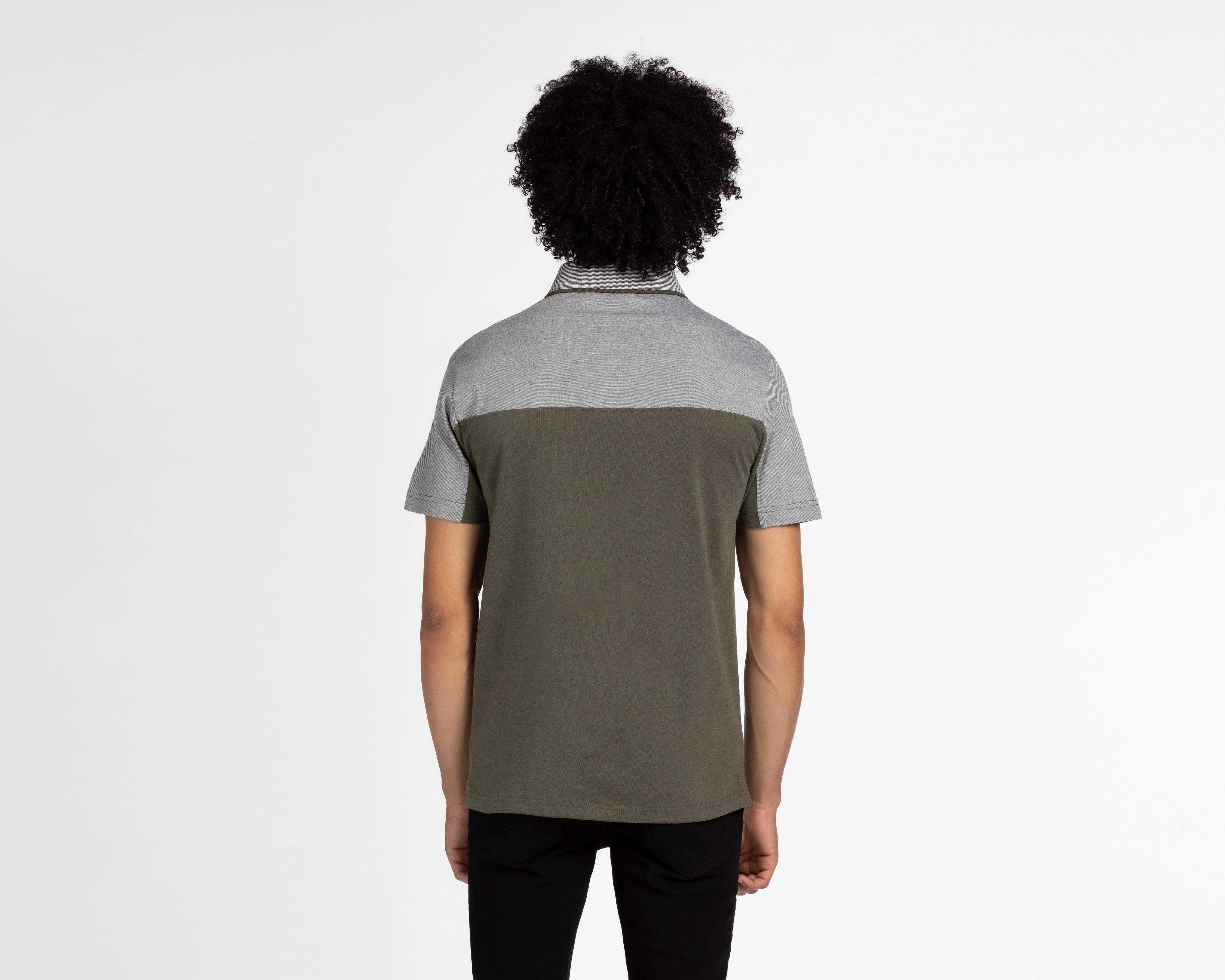 Foto 3 pulgar | Playera Polo Jeep Gris y Verde para Hombre