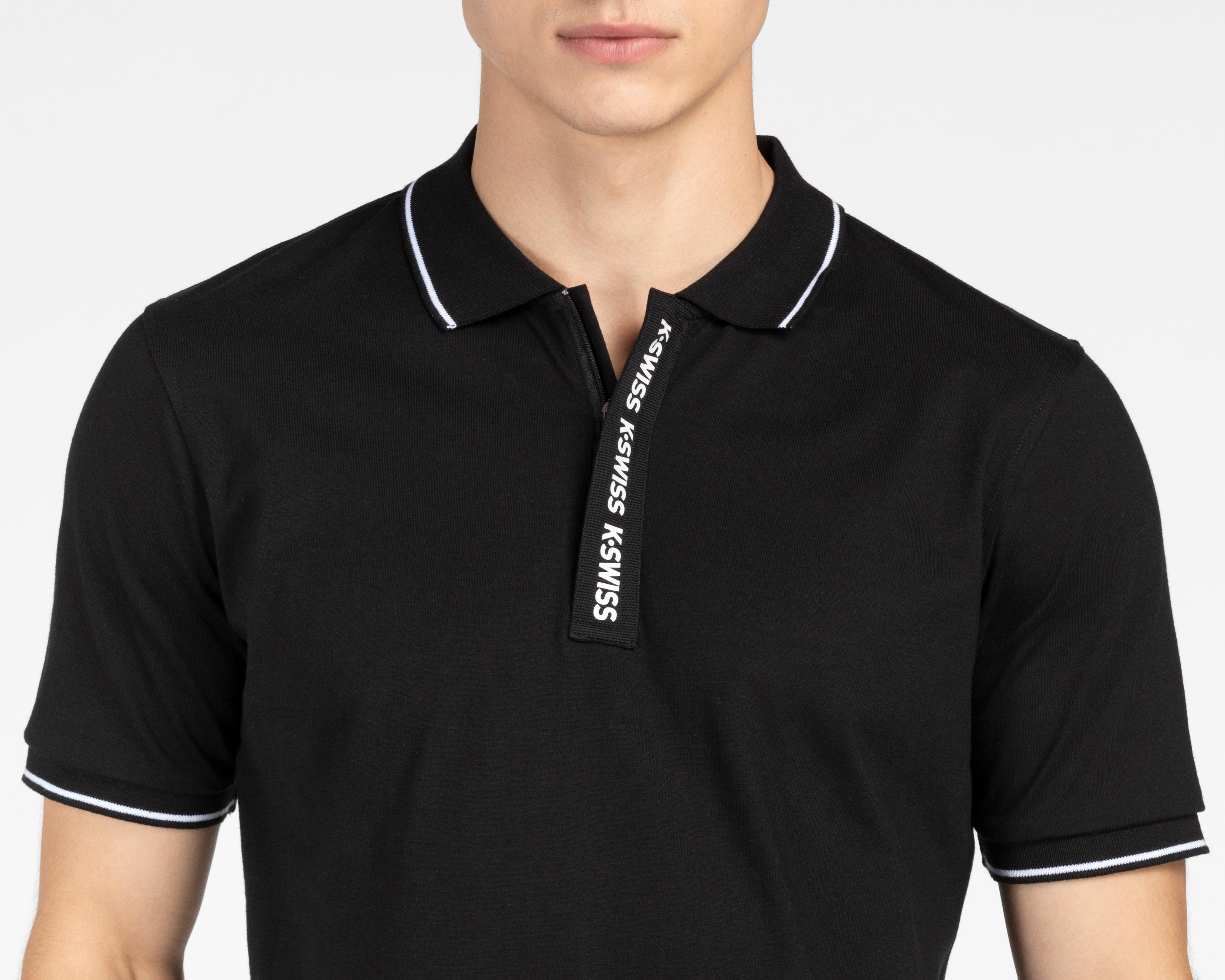 Foto 4 | Playera Polo K-Swiss Negra para Hombre