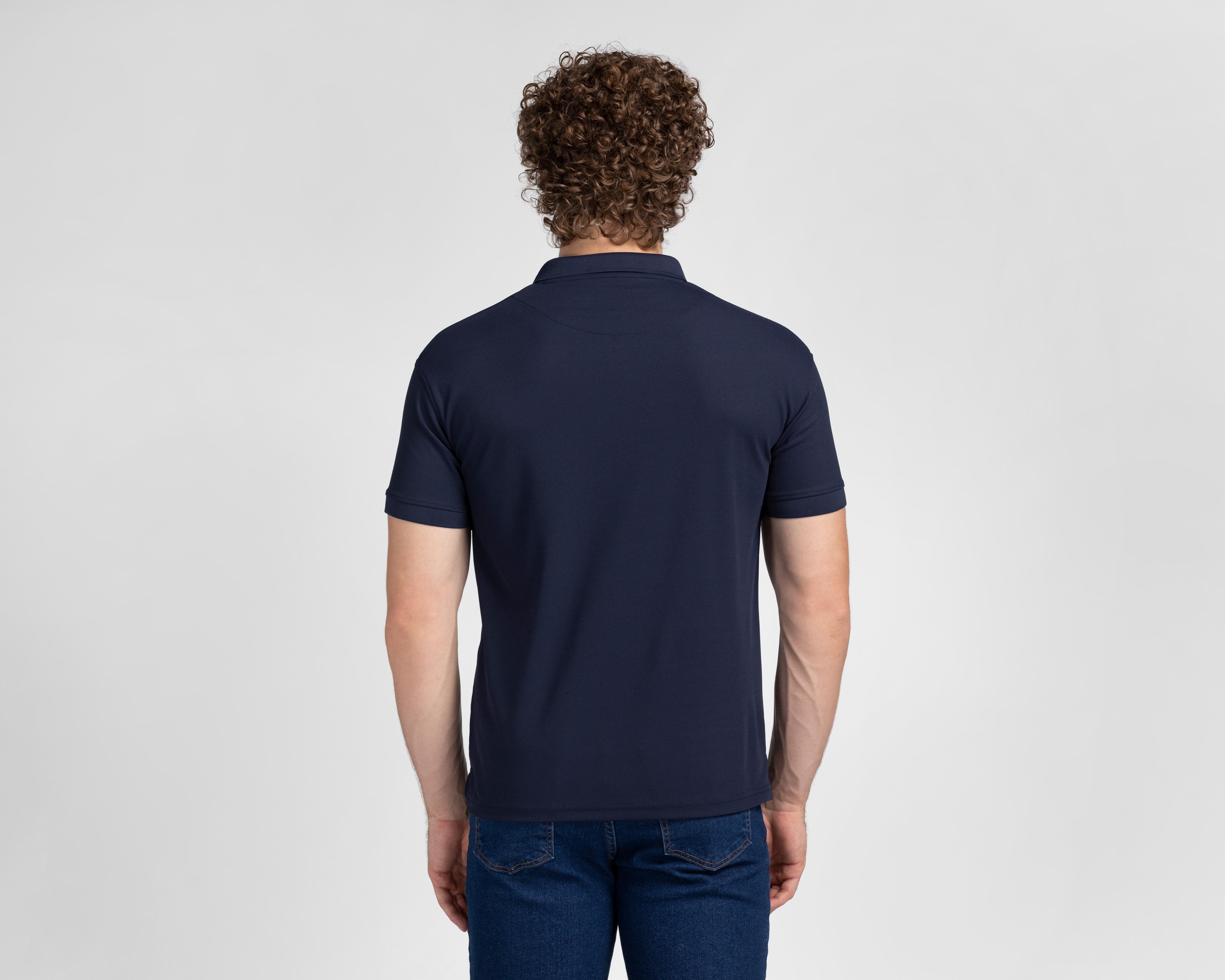 Foto 3 pulgar | Playera Polo CAT Azul Marino para Hombre