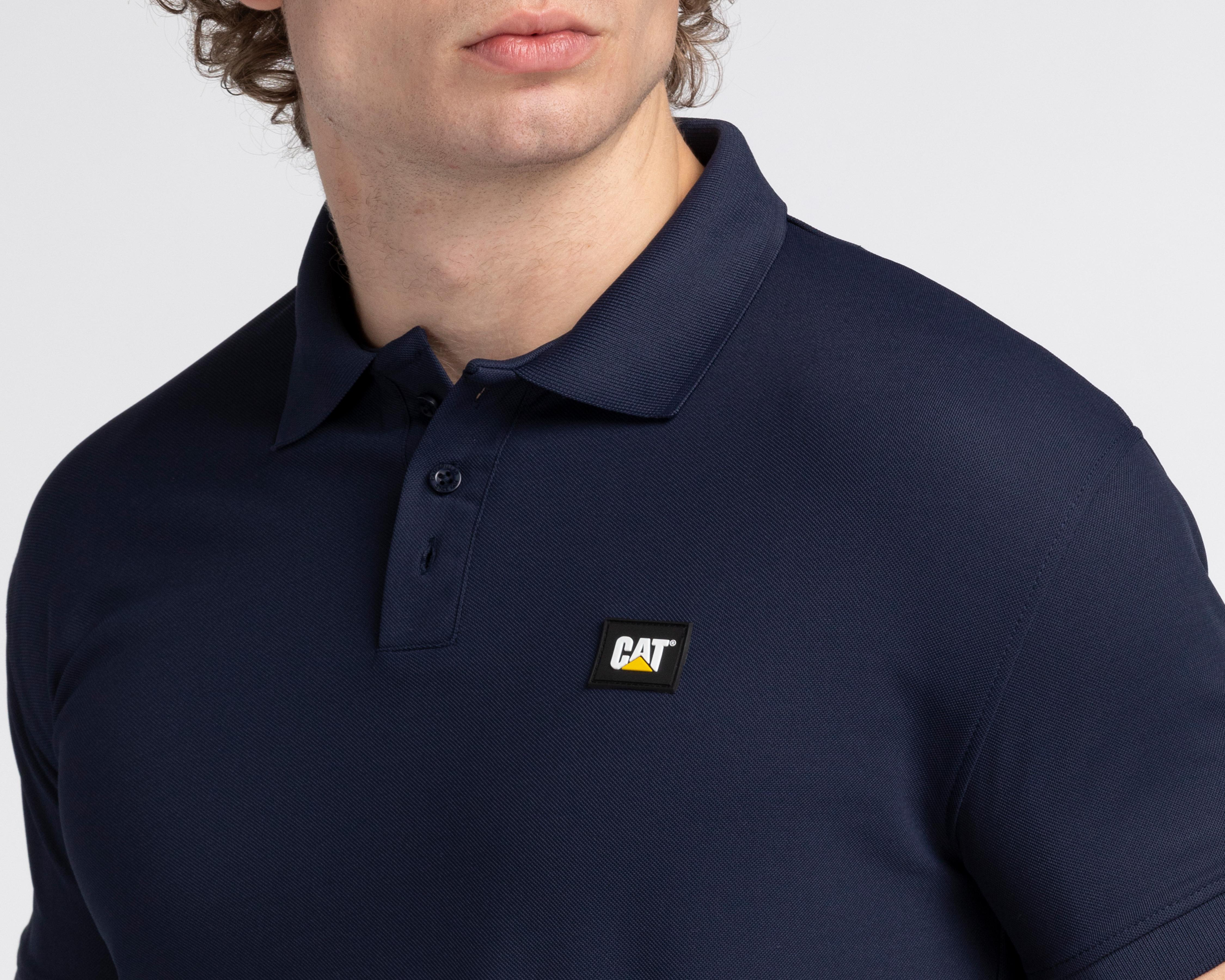 Foto 4 pulgar | Playera Polo CAT Azul Marino para Hombre